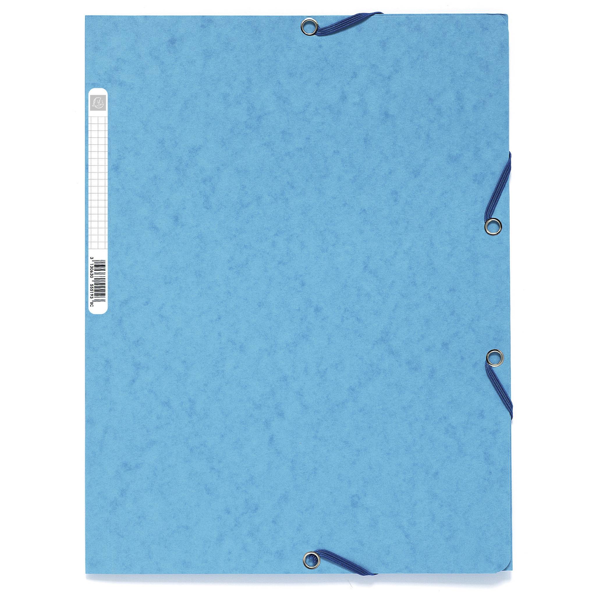 Exacompta 50x Sammelmappe +Gummizug 3 Klappen Rückenetikett A4 sort 55550E
