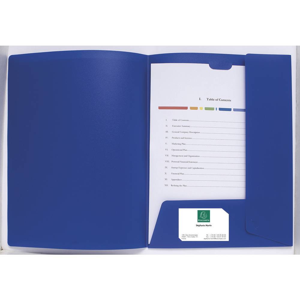 Exacompta 30x Präsentationsmappe aus PP, für Format A4, Kreacover, Blau, 43502E