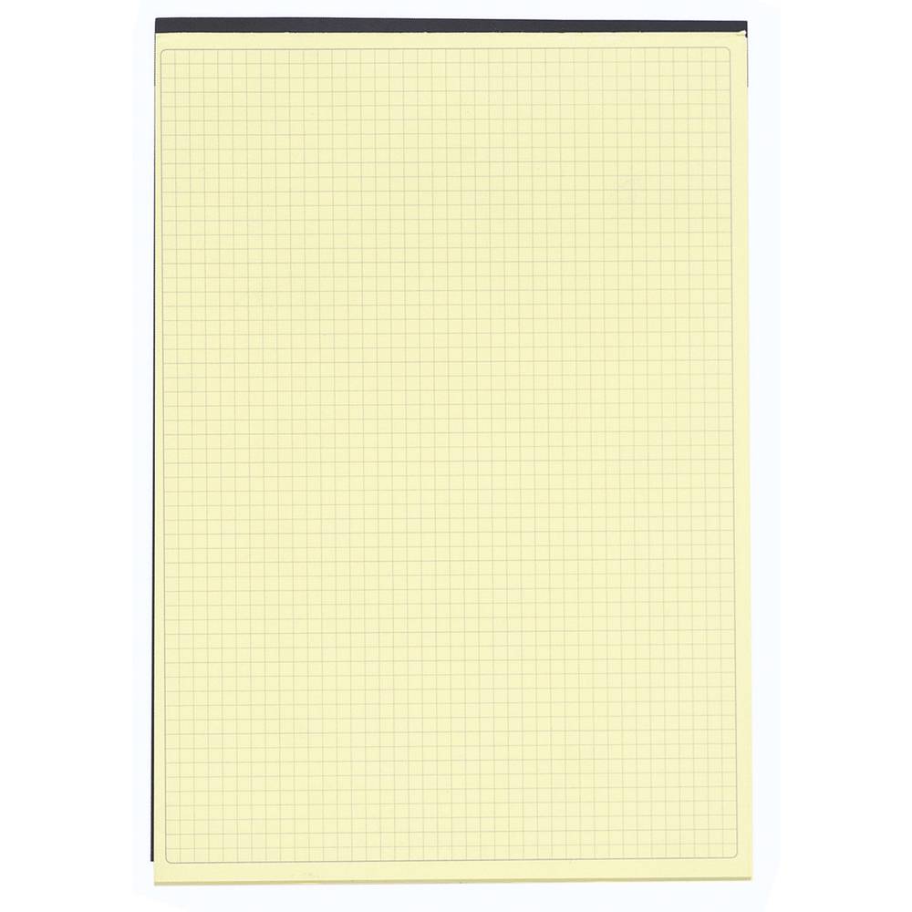 Exacompta 5x Black Block 70 Blatt gelbem Papier kariert A4 Schwarz 5700E