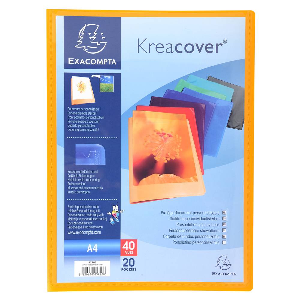 Exacompta 20x Sichtmappe PP 500µ + 20 Hüllen Kreacover, A4, sortiert, 5720E