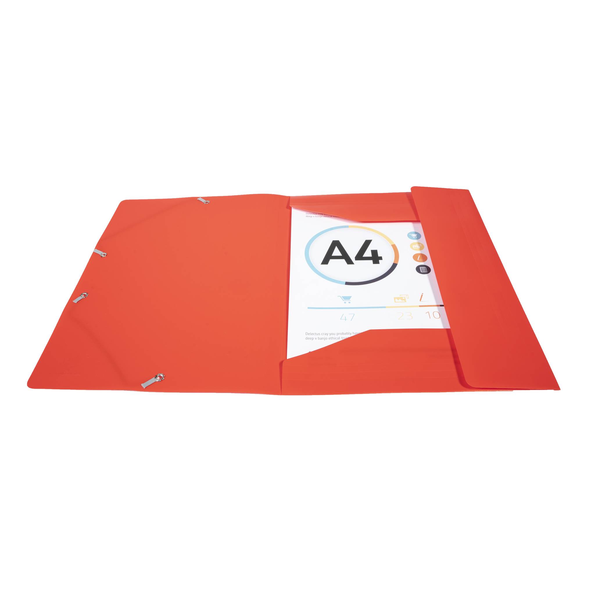 Exacompta 30x Sammelmappe +Gummizug 3 Klappen PP 400µ Eco A4 Rot 55905E