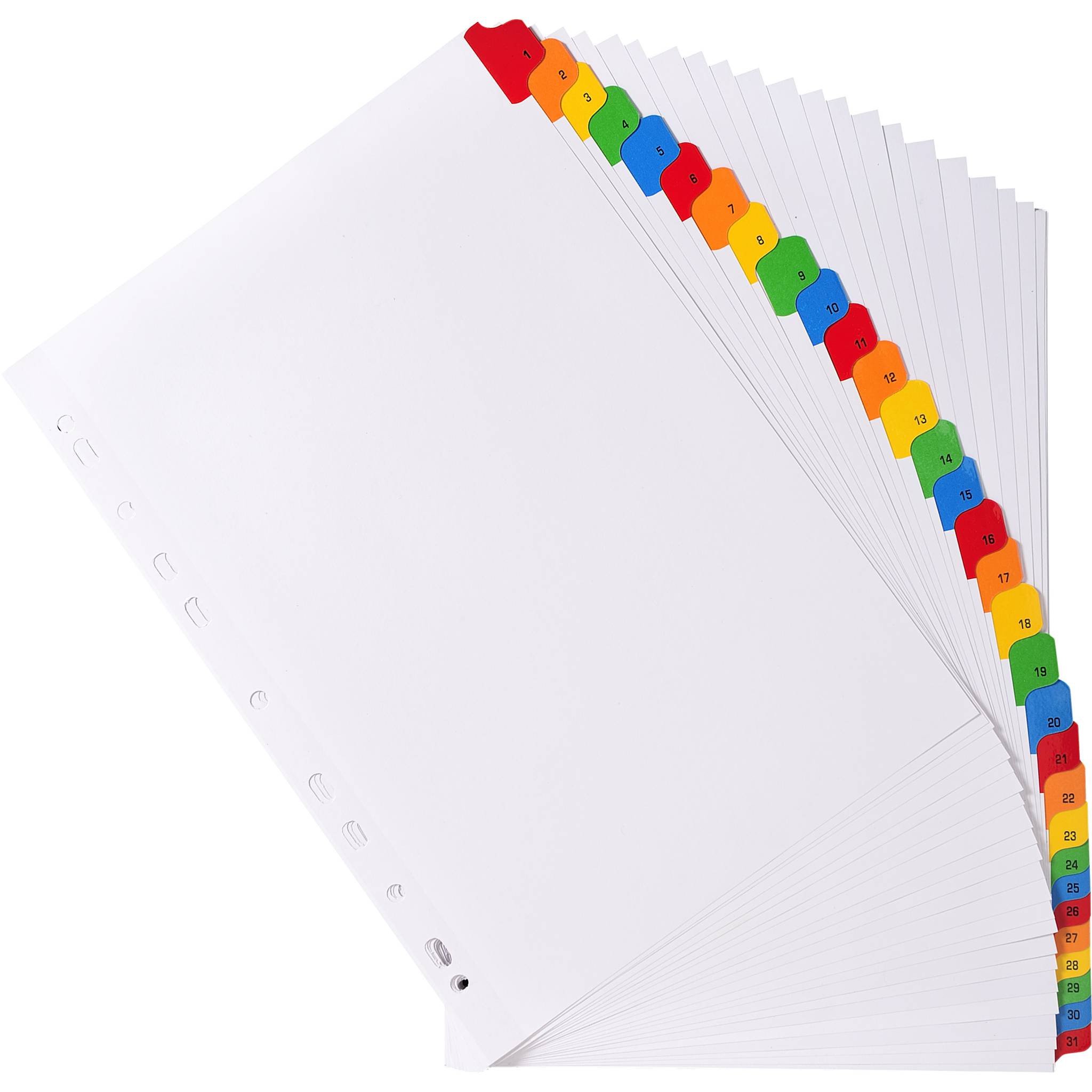 Exacompta 10x Register numerisch Karton 160g/qm 31 Taben 1-31 A4 Weiß 1131E