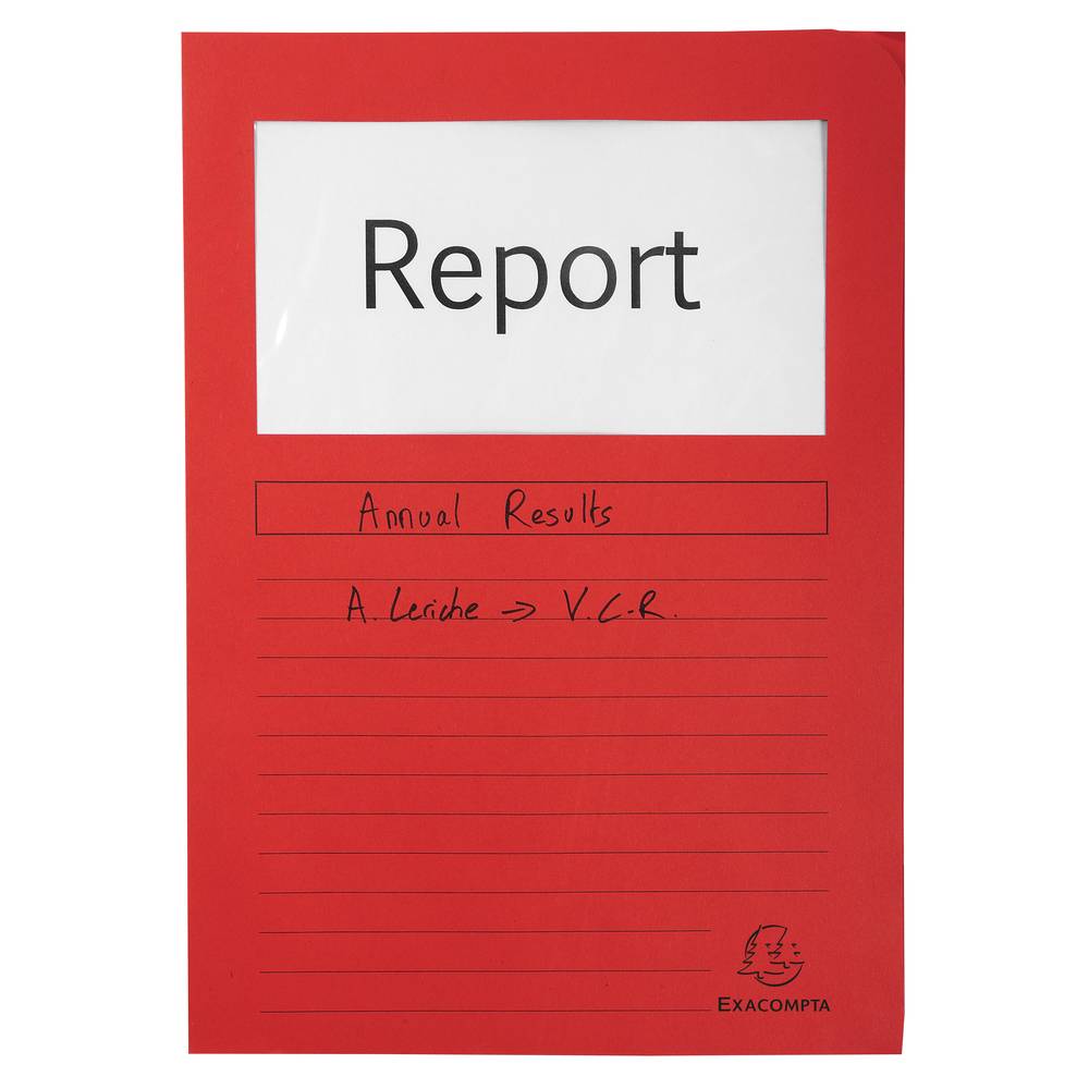 Exacompta 4x Pack 100 Fenstermappen, A4, 160g, plastikfrei - Rot - 50105E