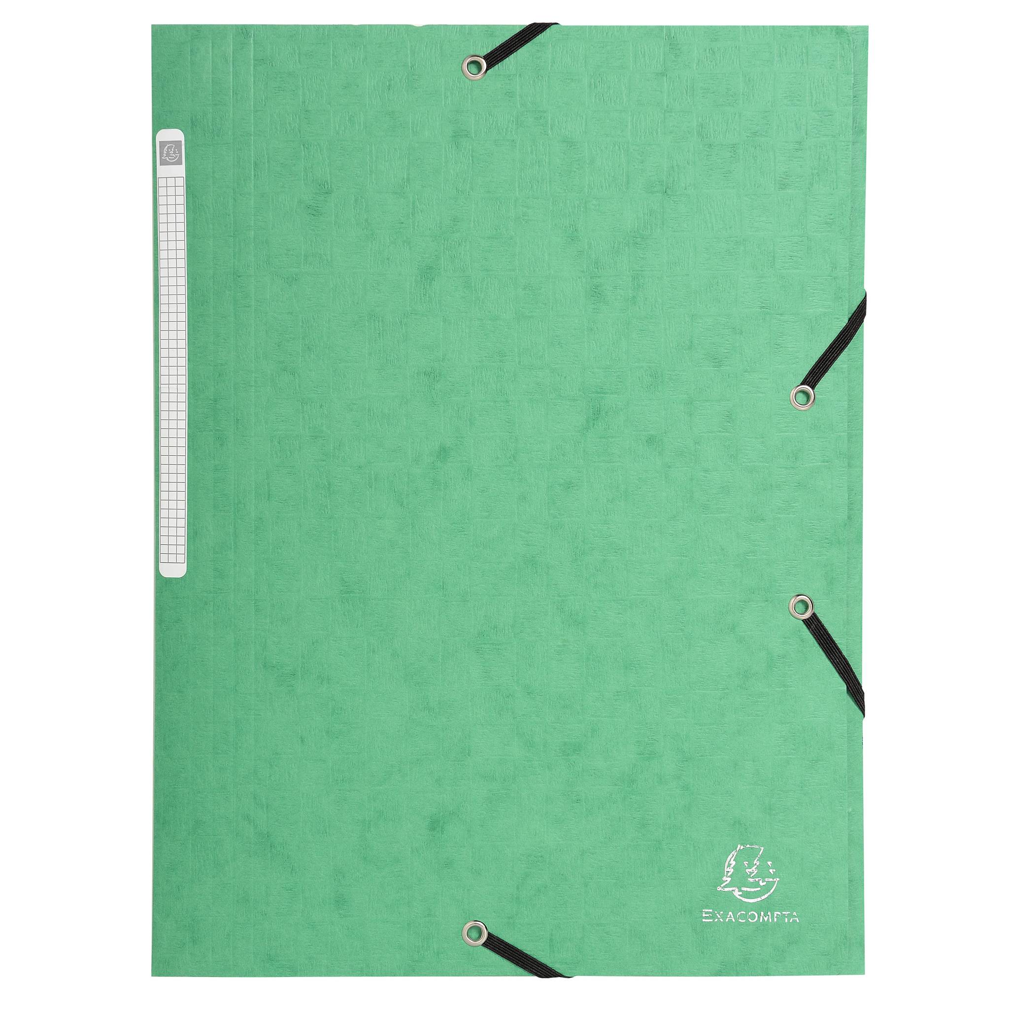 Exacompta 50x Sammelmappe + Gummizug 3 Klappen Karton 425g/qm A4 sortiert 55750E