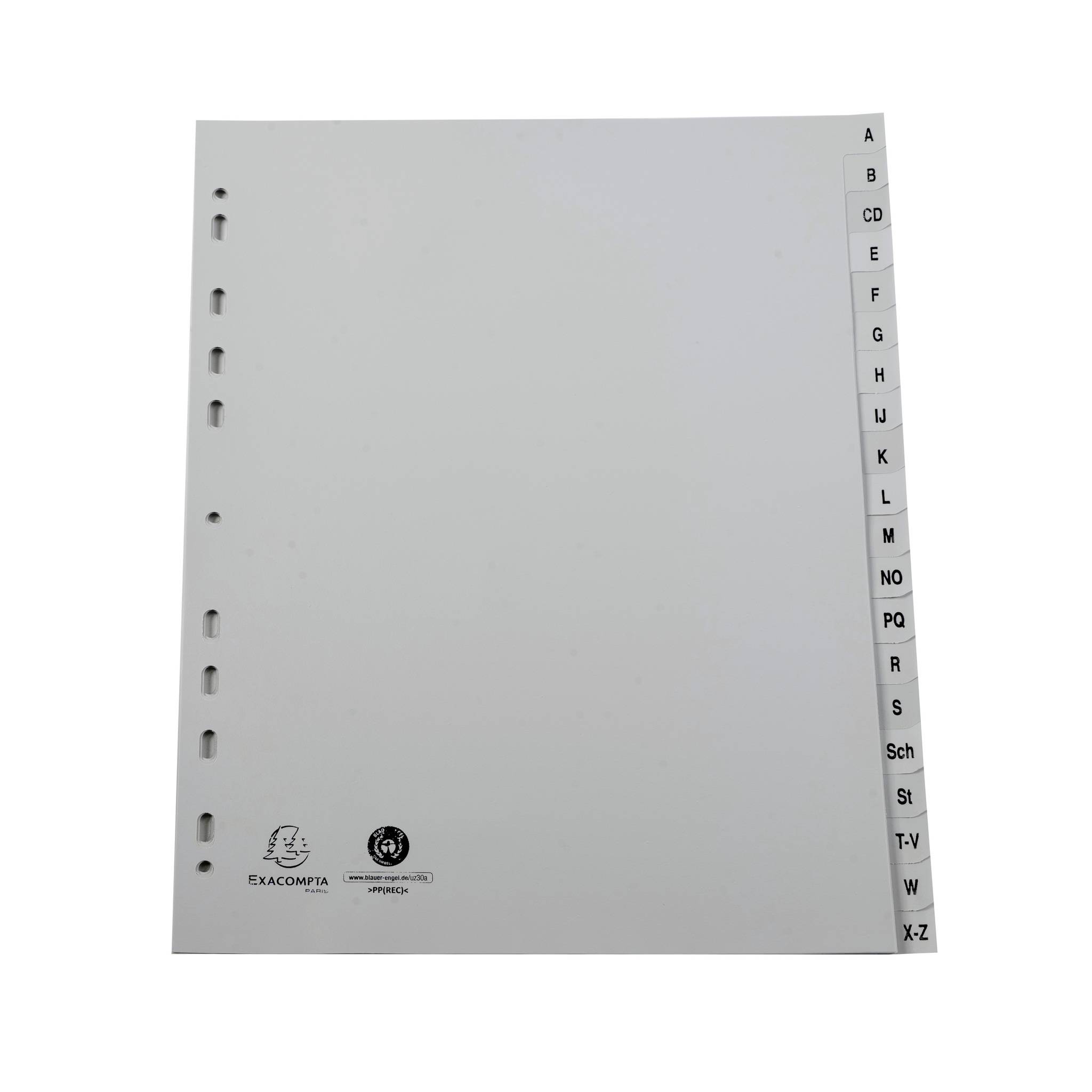 Exacompta 25x Register A4 RC-PP grau 120µ A-Z (inkl. Sch St) 20 Pos Grau 1920B