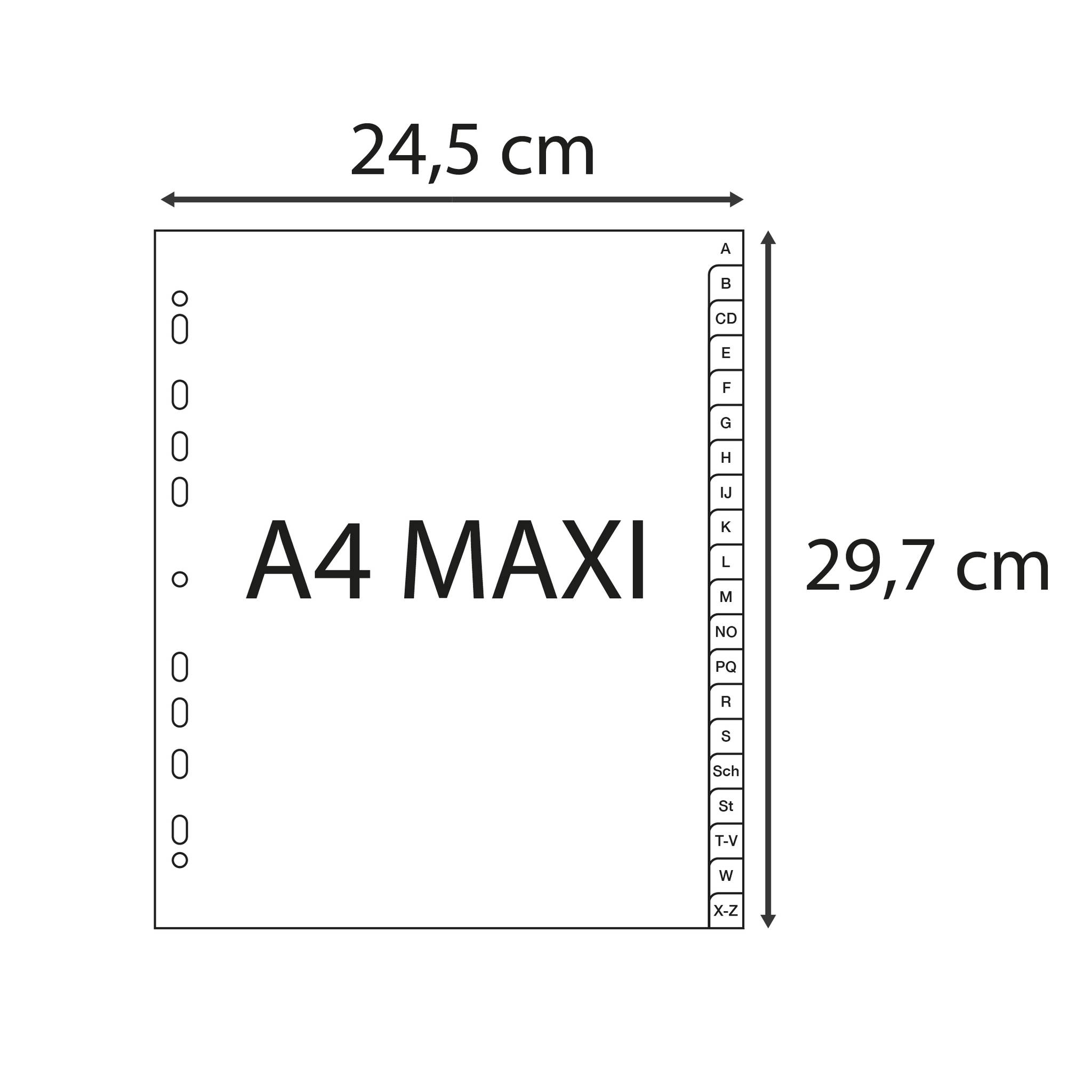 Exacompta 25x Register A4 RC-PP grau 120µ A-Z (inkl. Sch St) 20 Pos Grau 1920B