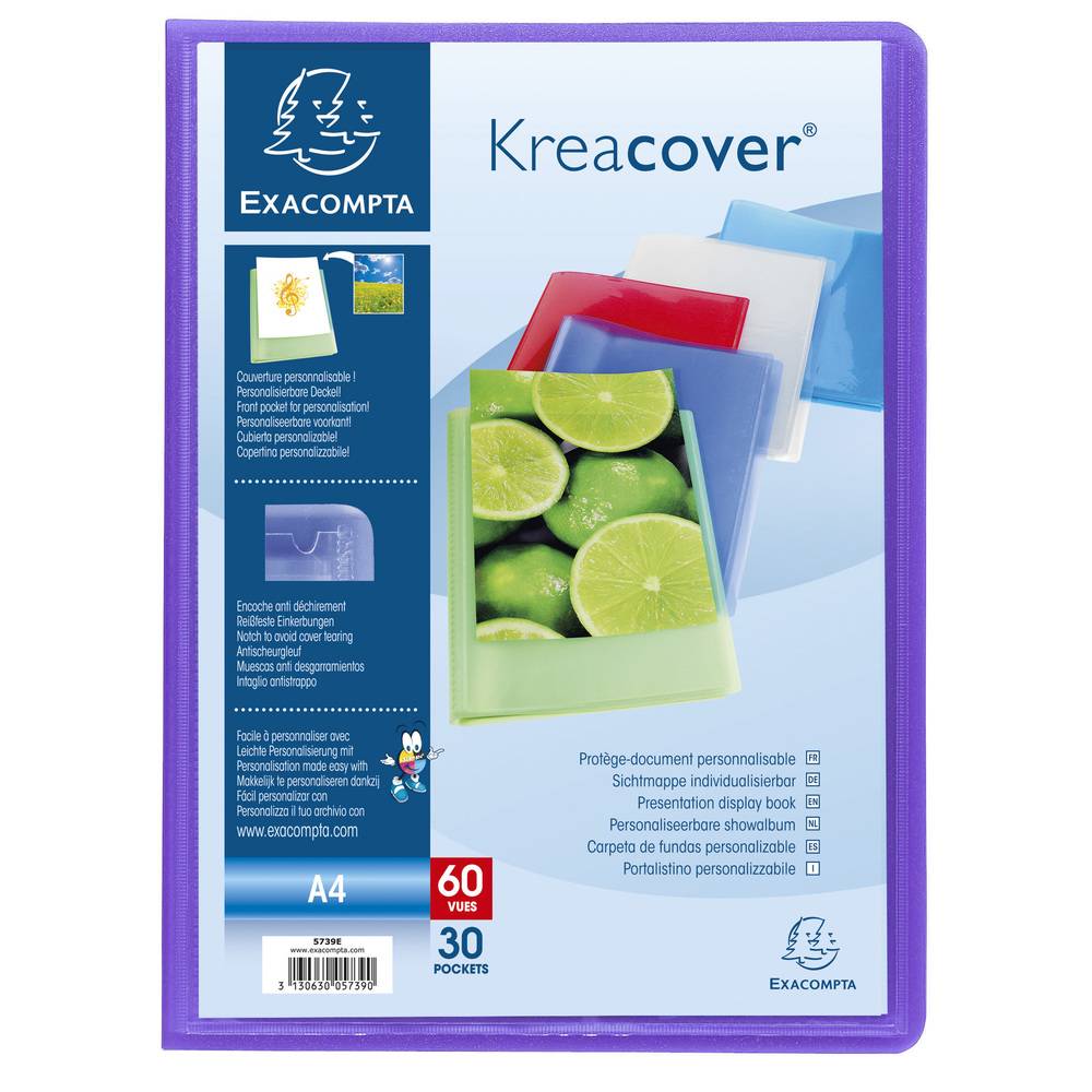Exacompta 10x Sichtmappe PP 500µ + 40 Hüllen Kreacover , A4, sortiert, 5749E