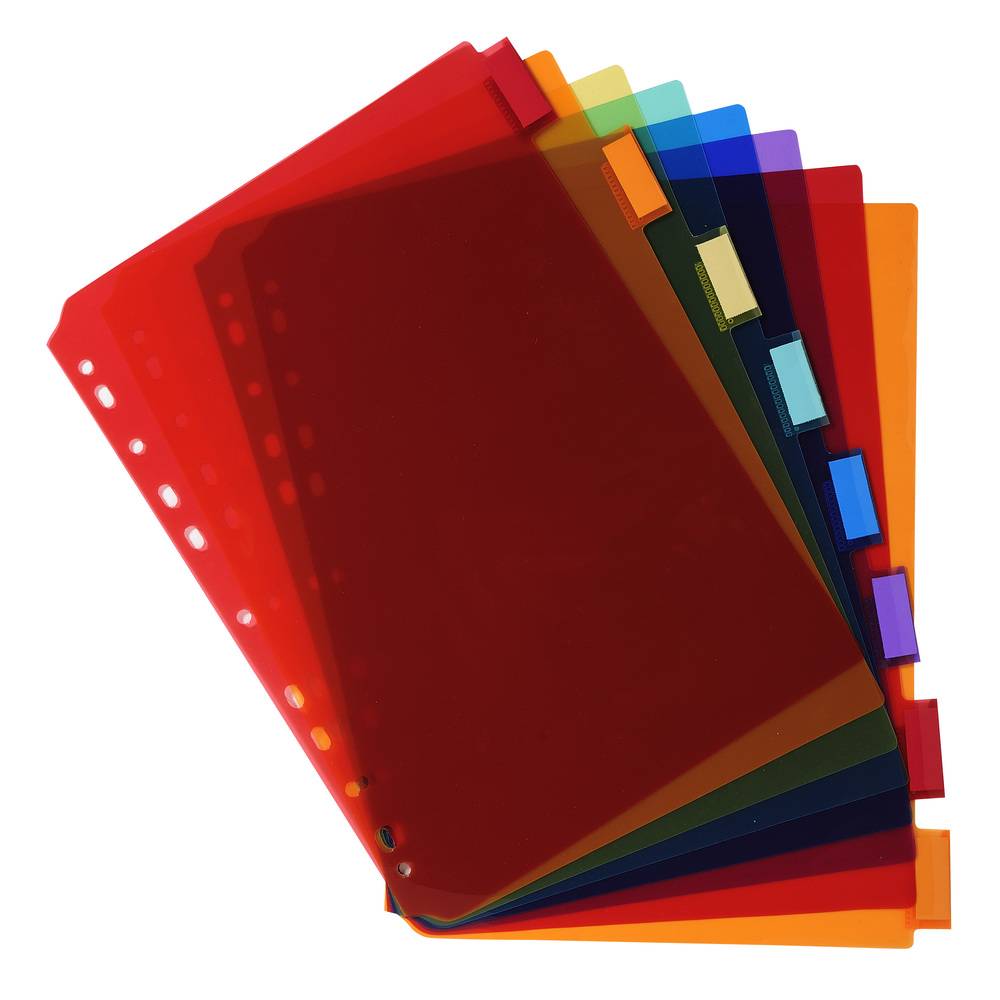 Exacompta 10x Register PP transluzent 200µ, 8-teilig, für DIN A4 - 3908E