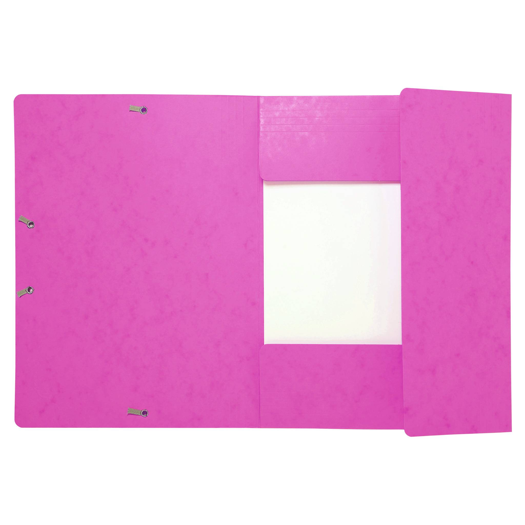 Exacompta 25x Sammelmappe + Gummizug 3 Klappen Karton 425g A4 MAXI Rosa 17108H