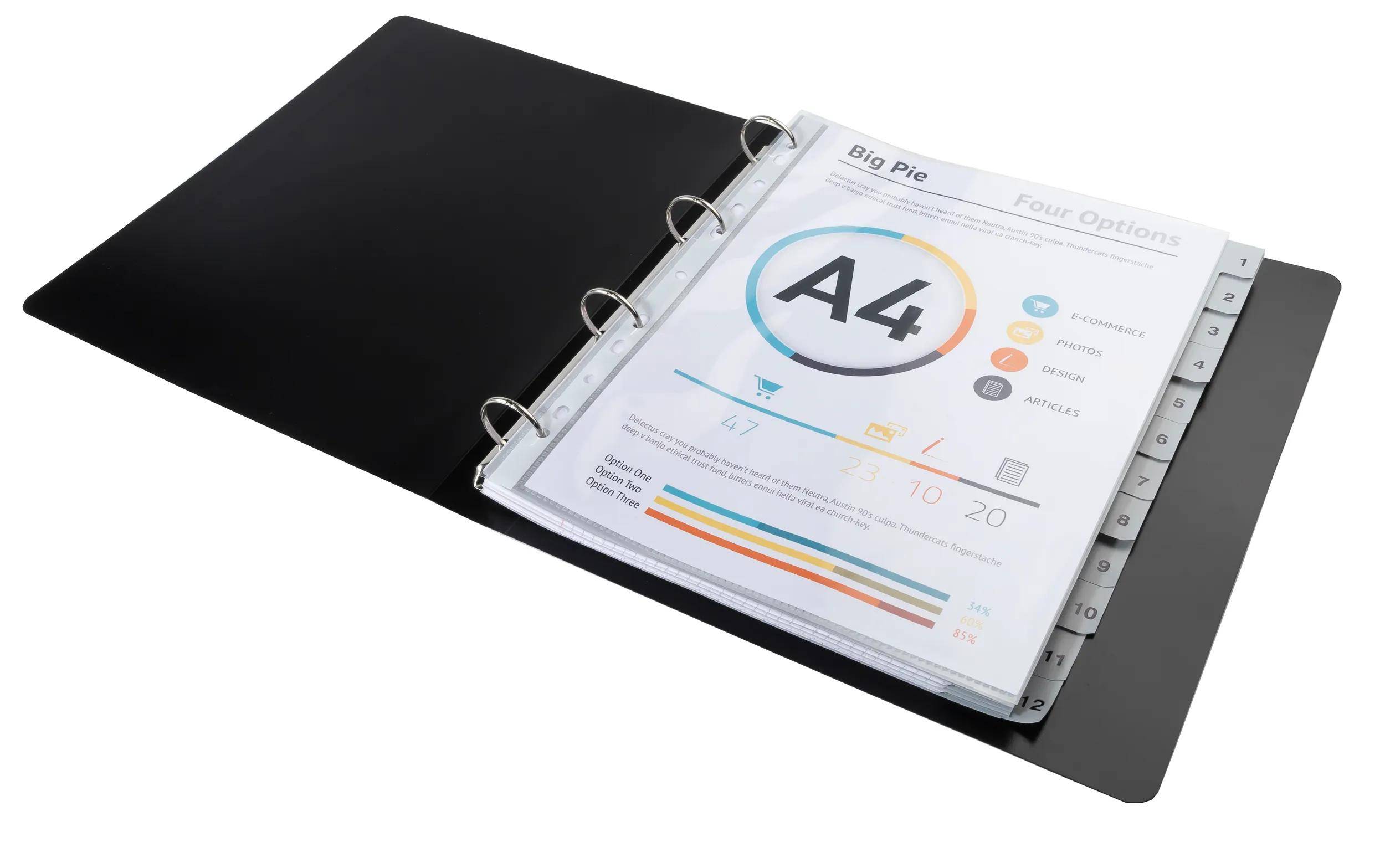 Exacompta 10x Register A4 grauem RC-PP 120µ Taben 1-12 12 Positionen Grau 2912E