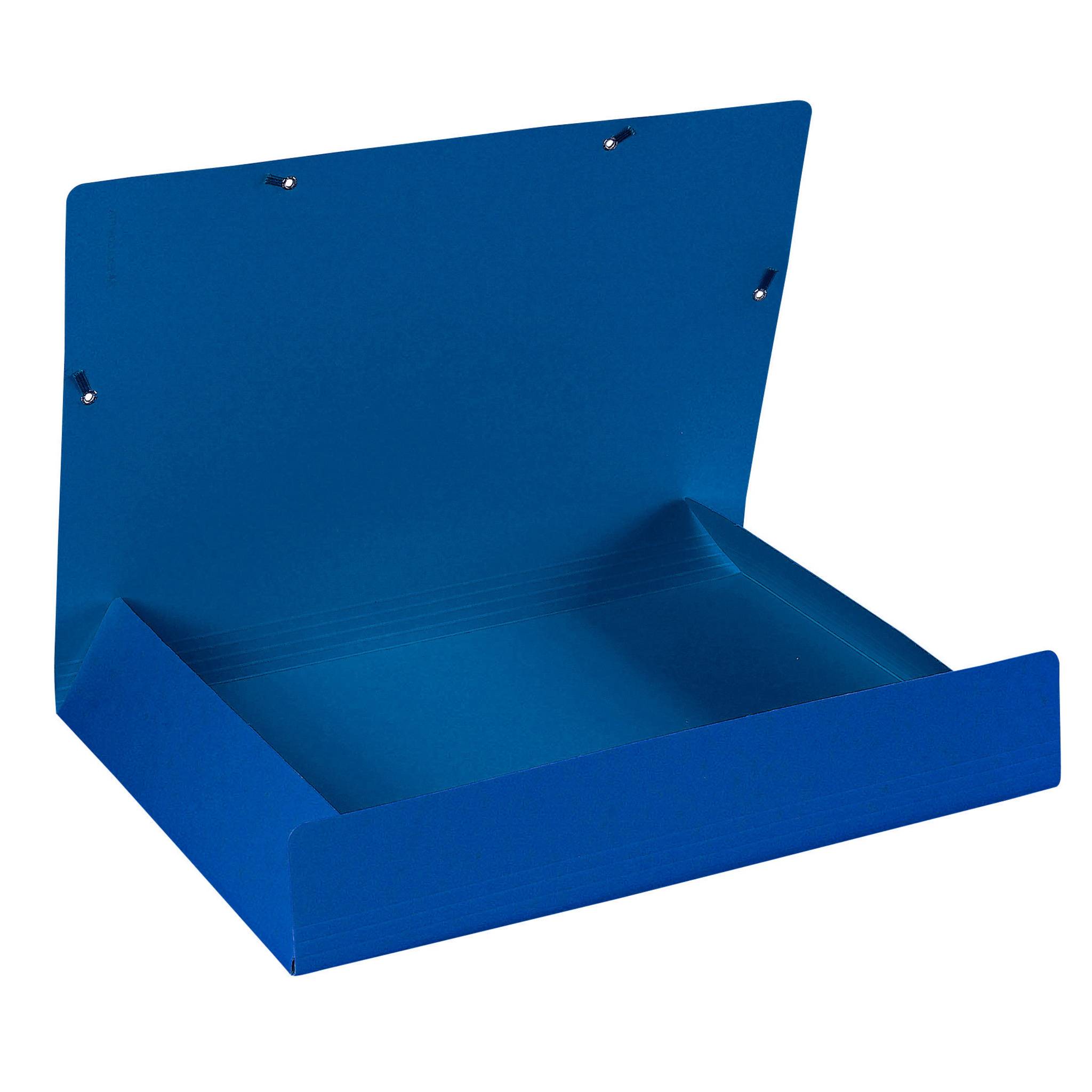 Exacompta 10x Sammelmappe + Gummizug 3 Klappen Karton 600g/qm A2 Blau 59652E