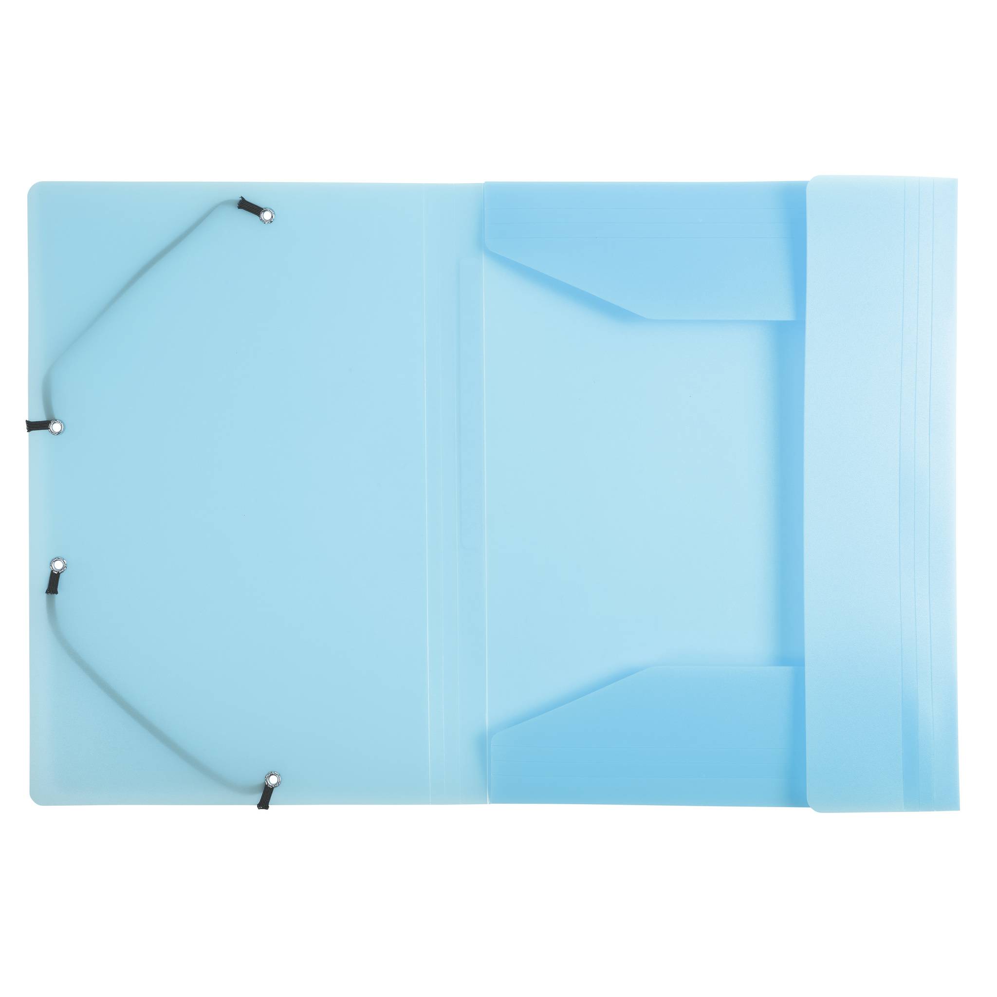 Exacompta 25x Sammelmappe A4 + Gummizug, 3 Klappen, PP, Pastellblau, 55172E