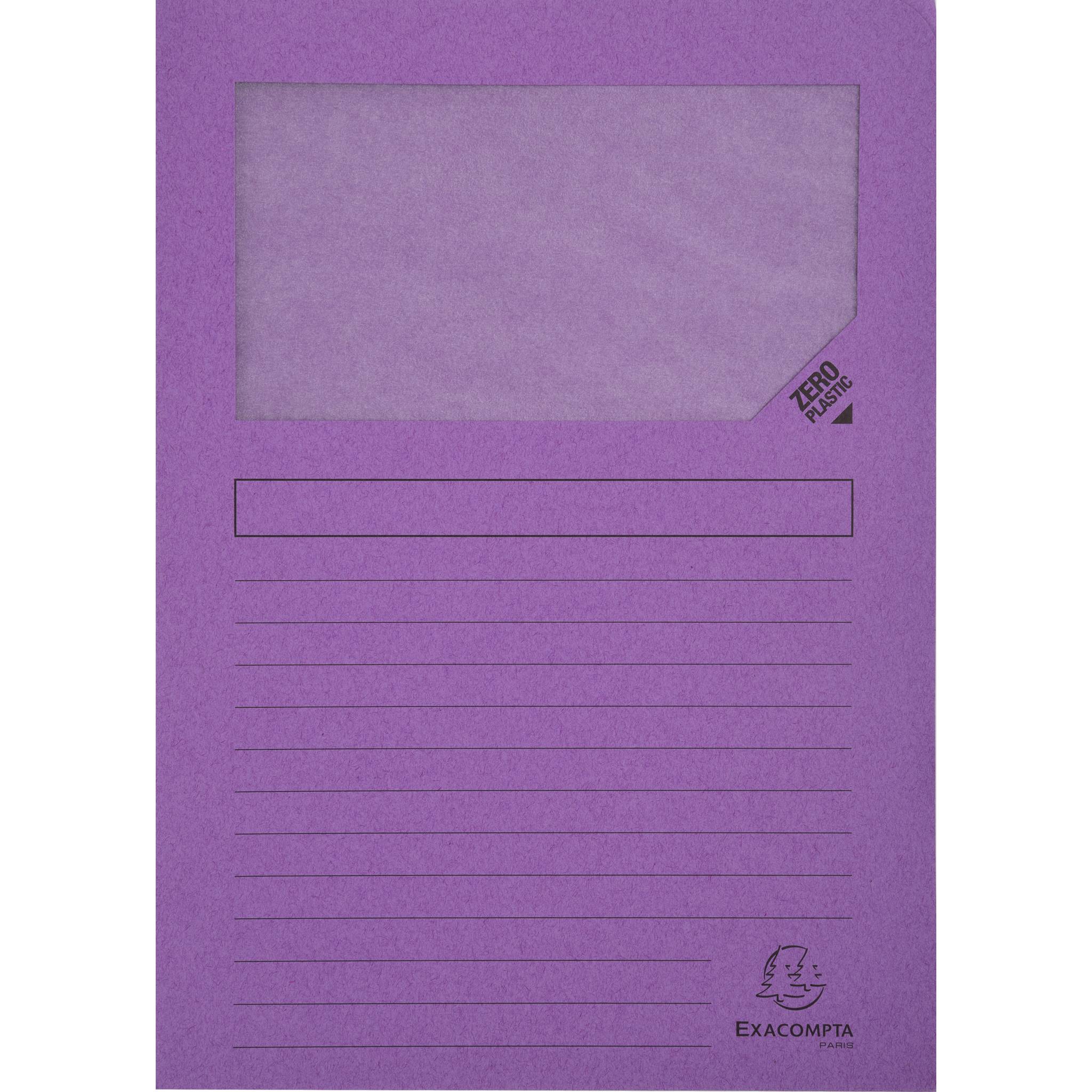Exacompta 4x Pack 100 Fenstermappen, A4, 160g, plastikfrei, Flieder, 50101E