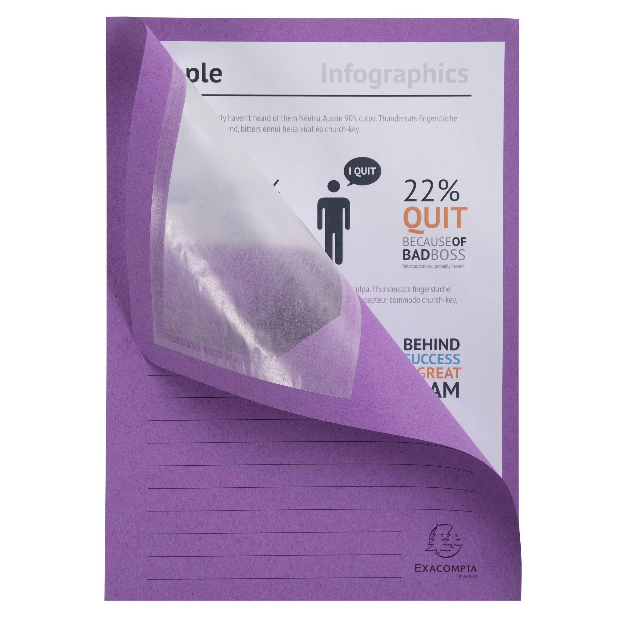 Exacompta 4x Pack 100 Fenstermappen, A4, 160g, plastikfrei, Flieder, 50101E