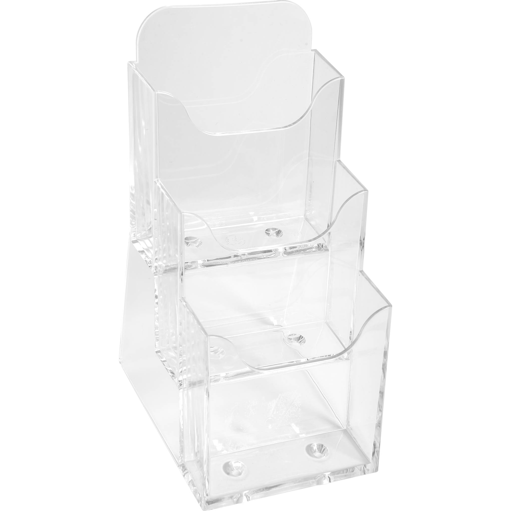 Exacompta 4x Tischprospekthalter +3 Fächern DL (10x21cm) Exacryl Kristall 73158D