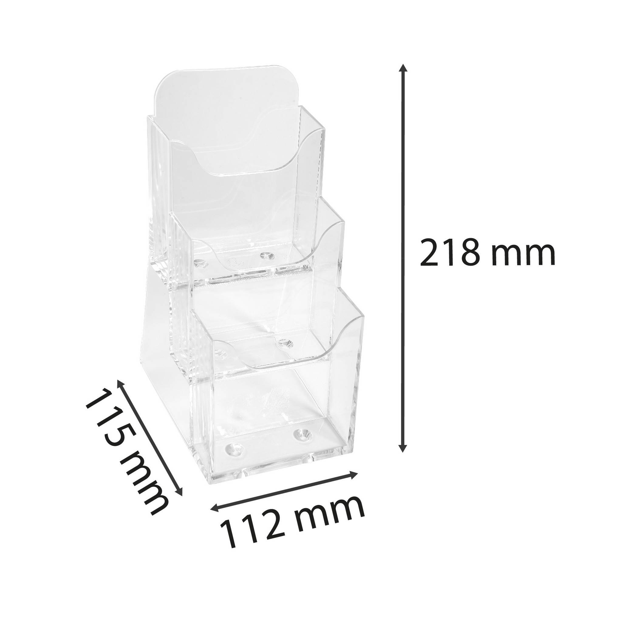 Exacompta 4x Tischprospekthalter +3 Fächern DL (10x21cm) Exacryl Kristall 73158D