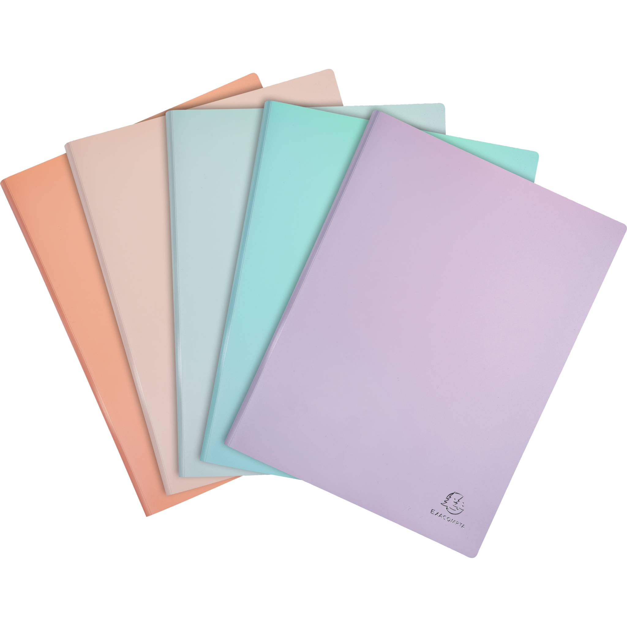 Exacompta 12x Sichtmappe A4 mittelfestem PP 40 Hüllen Aquarel sortiert 88460E
