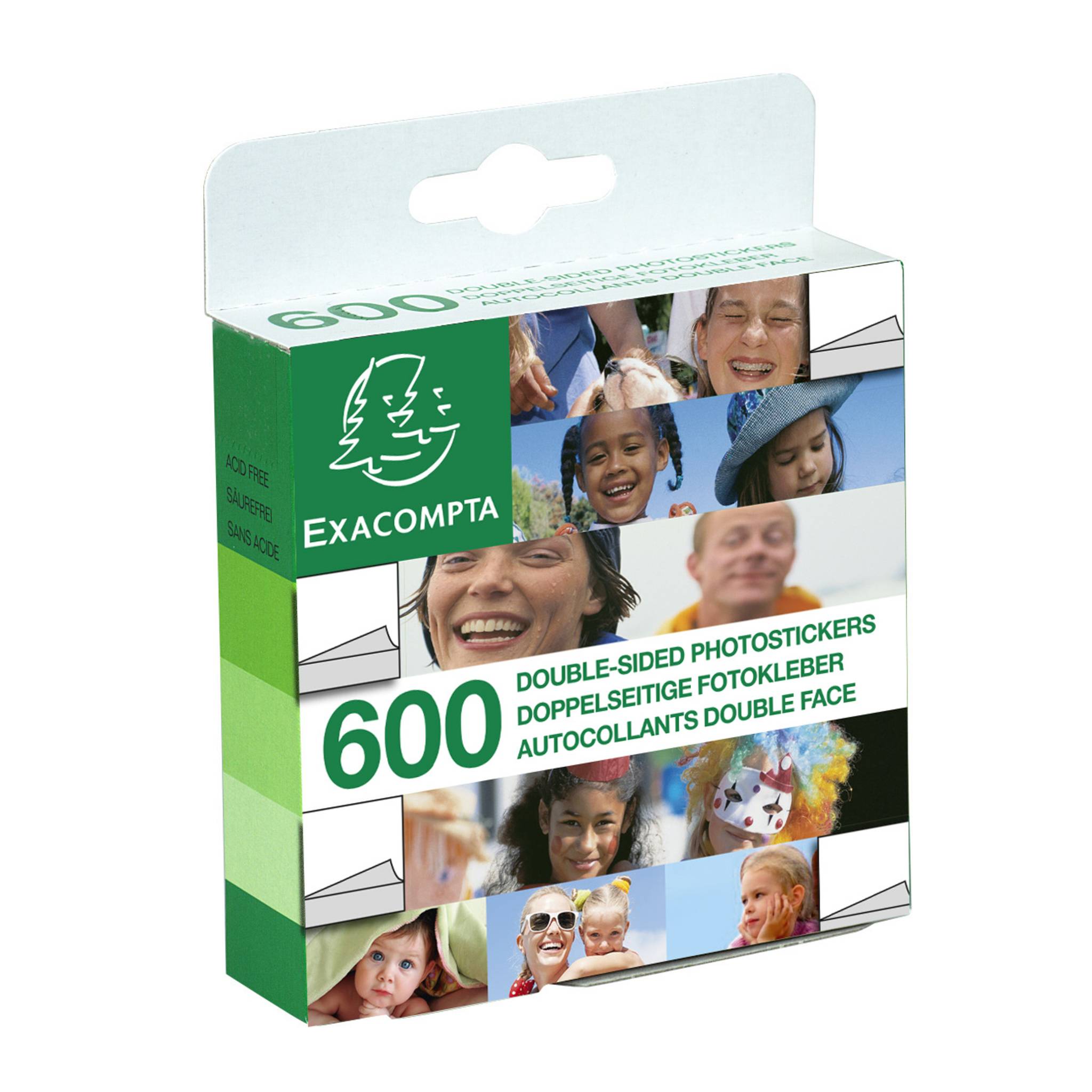 Exacompta 10x Packung 600 beidseitig klebenden Fotoecken - Weiß - 12991E