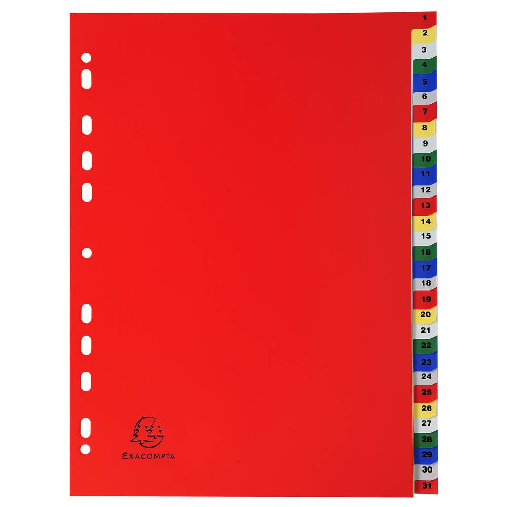 Exacompta 20x Register für Ordner Ringbücher PP 31 Positionen Taben 1-31 A4 93E