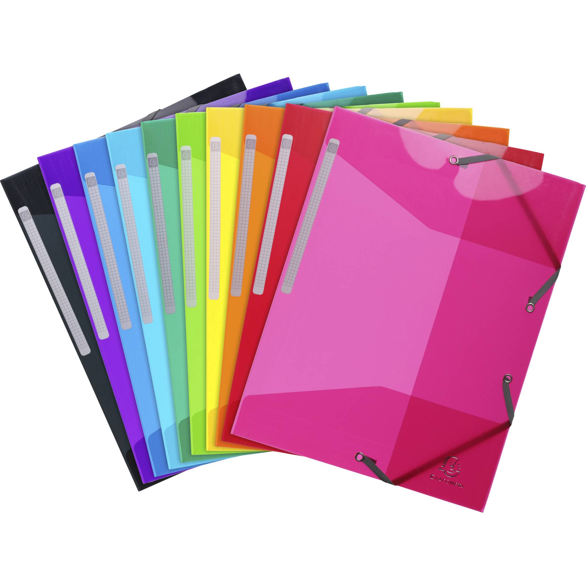 Exacompta 30x Sammelmappe PP Iderama 3 Klappen mit Gümmizug A4, sortiert, 55670E