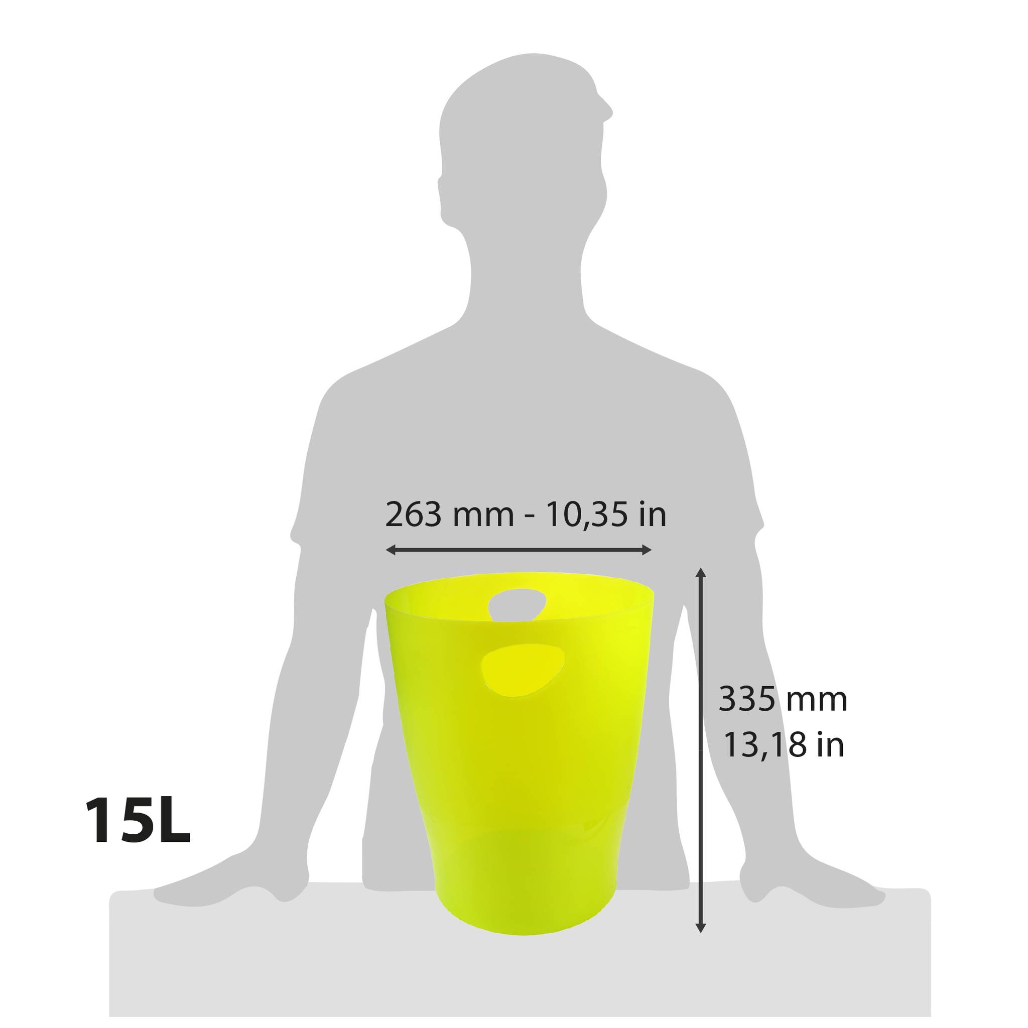 Exacompta 8x Papierkorb Ecobin, 15 Liter, Chromaline - Anisgrün - 45381D