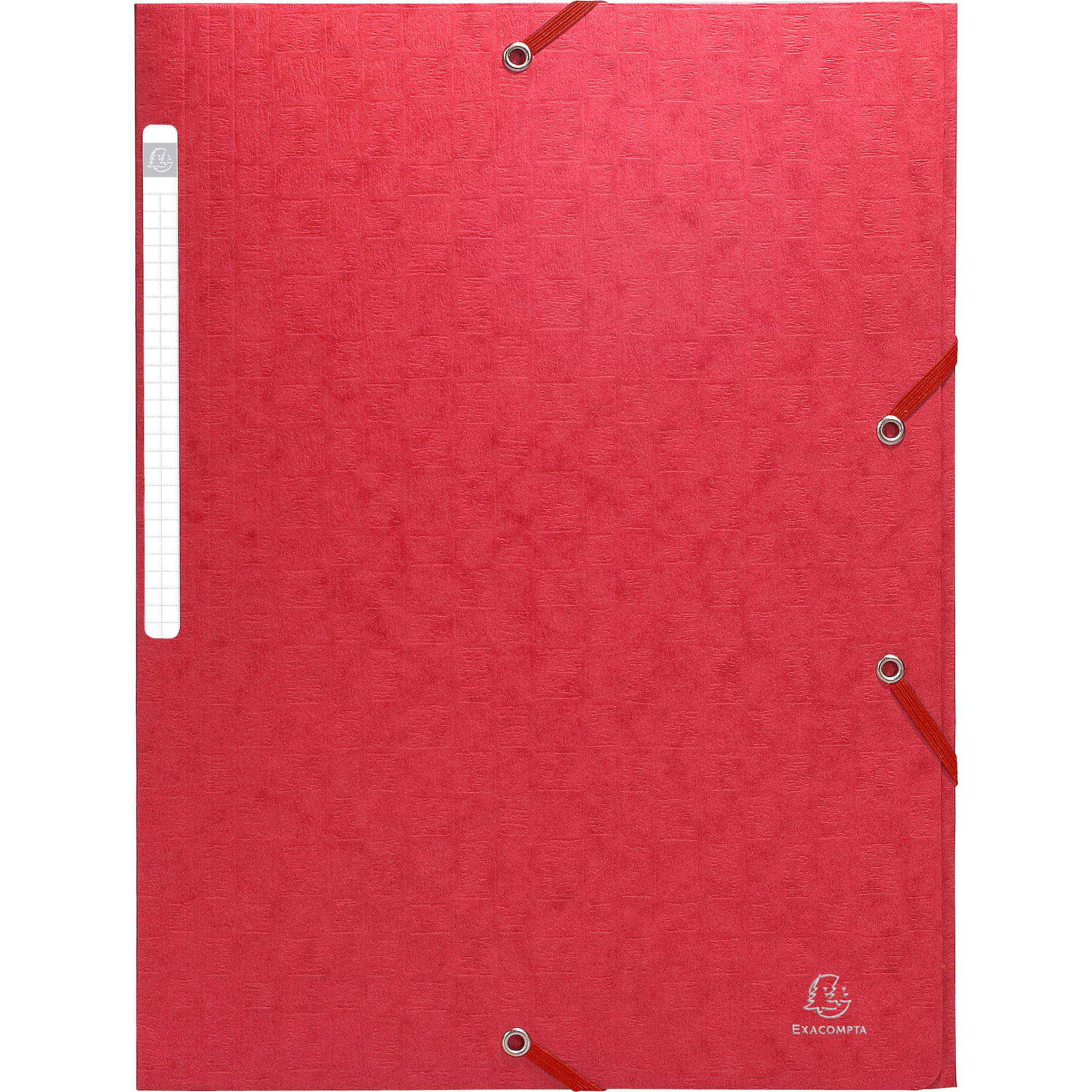 Exacompta 25x Sammelmappe + Gummizug 3 Klappen Karton 600g A4 MAXI Rot 55955E