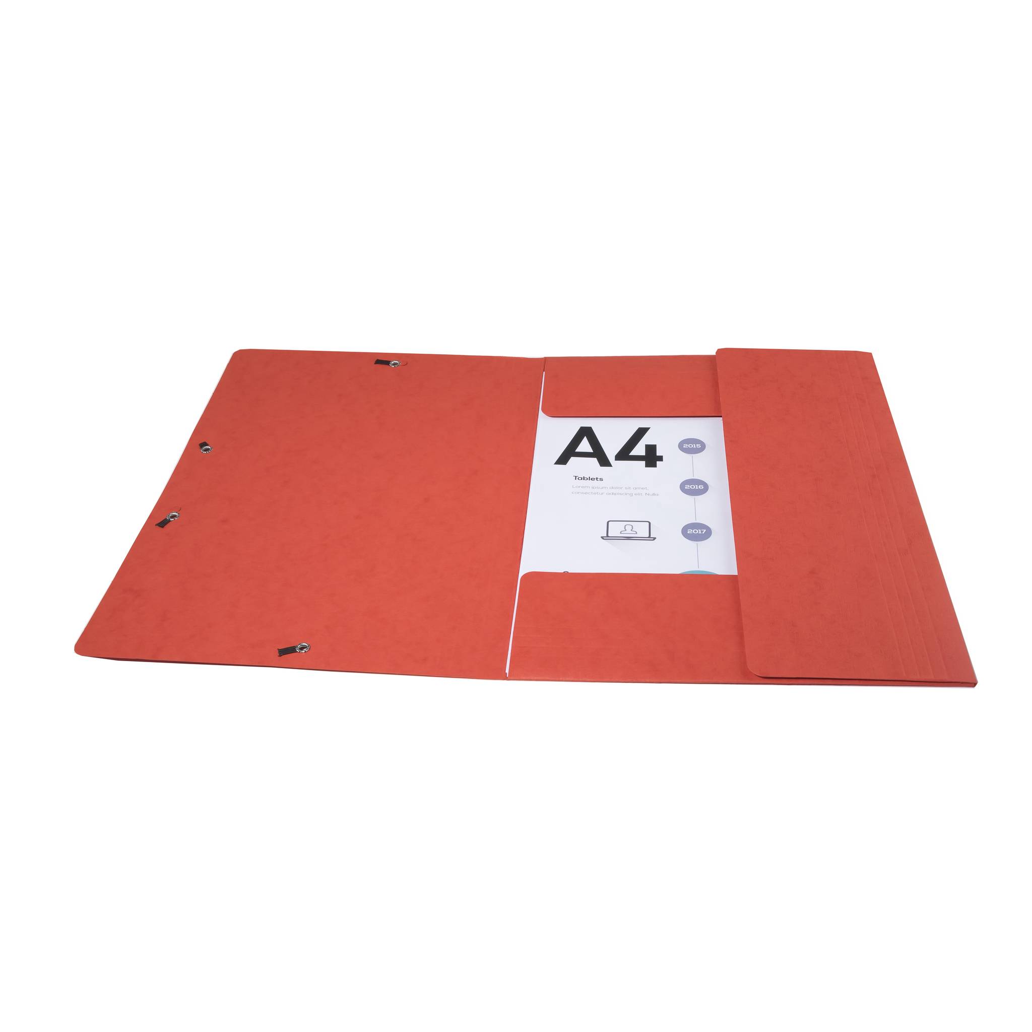Exacompta 25x Sammelmappe + Gummizug 3 Klappen Karton 600g A4 MAXI Rot 55955E