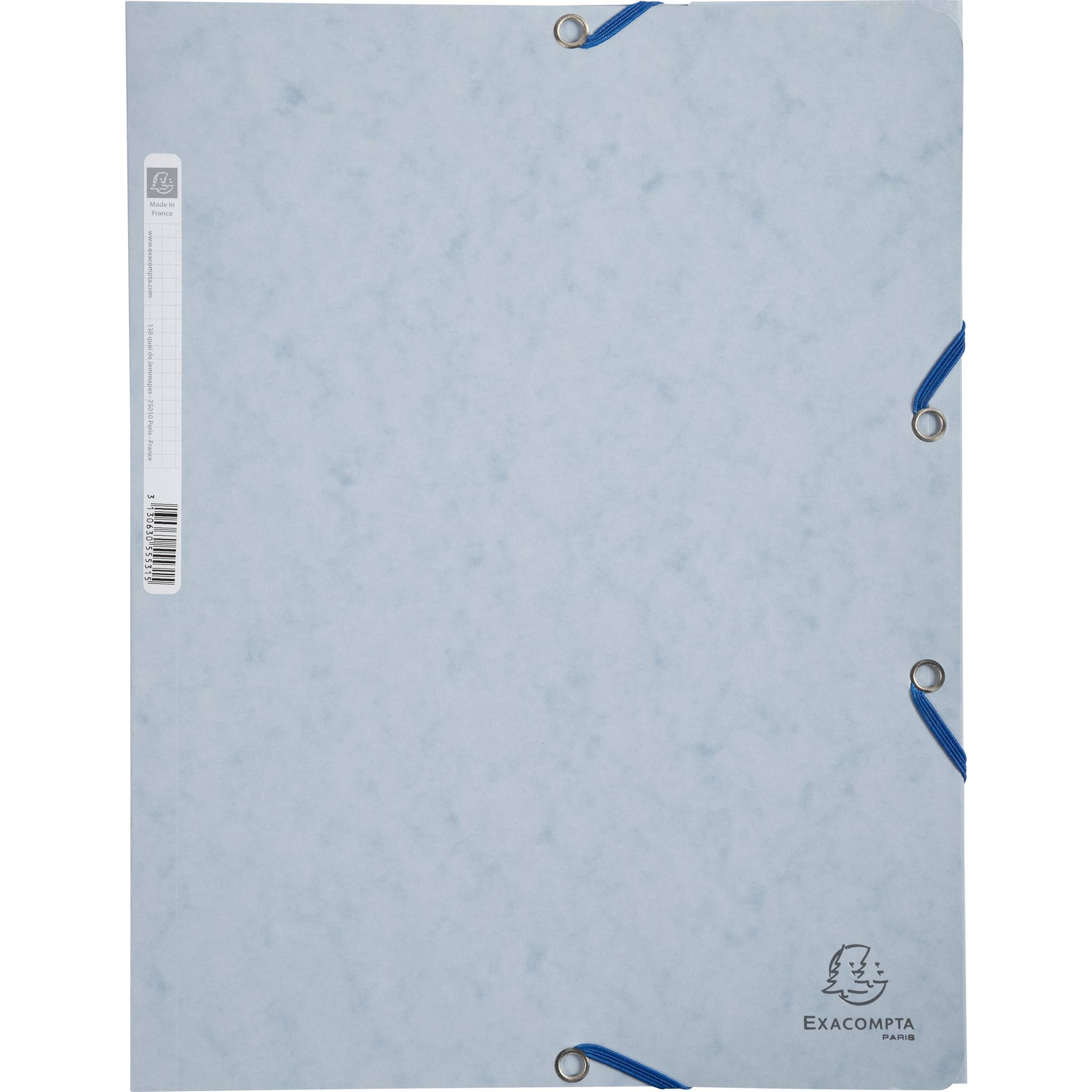 Exacompta 25x Sammelmappe + Gummizug 3 Klappen Karton 400g/m2 A4 Hellgrau 55531E