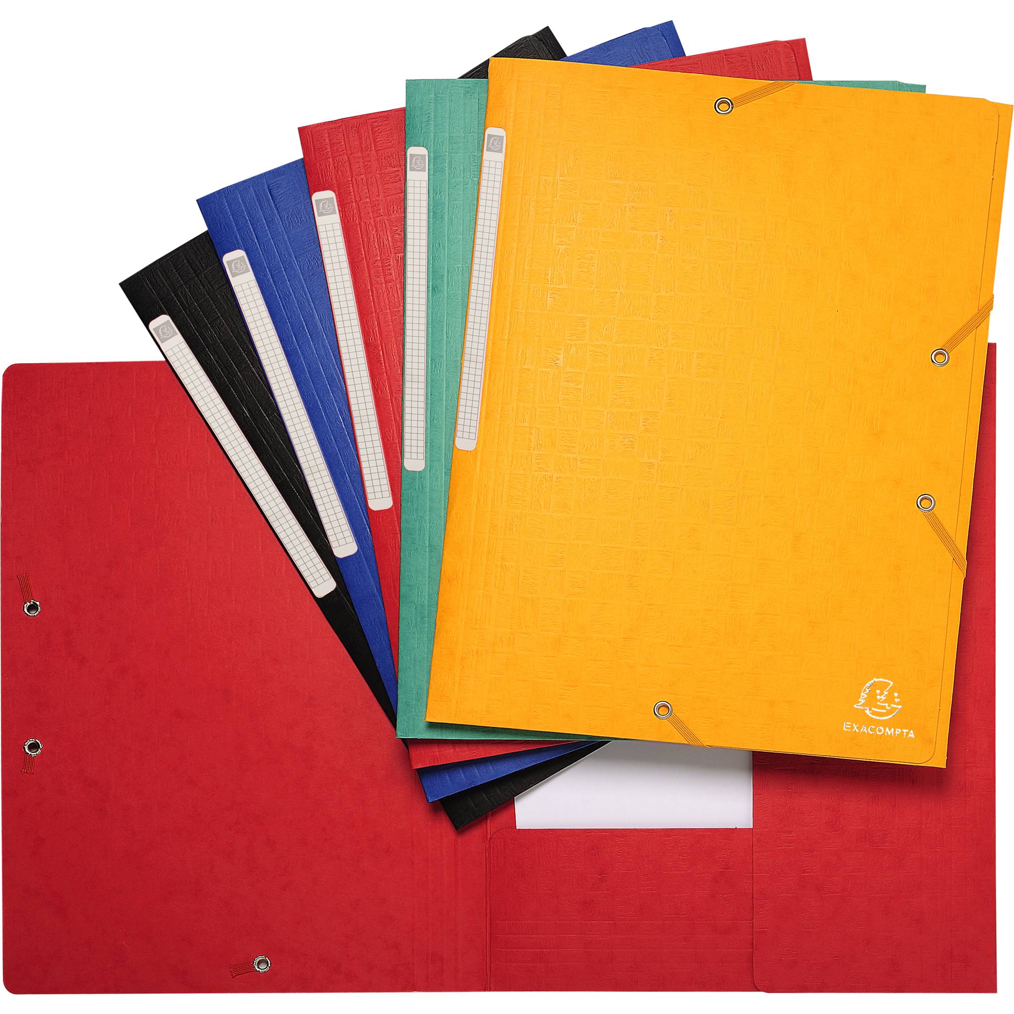 Exacompta 25x Sammelmappe +Gummizug 3 Klappen Karton A4 MAXI sortiert 55950E