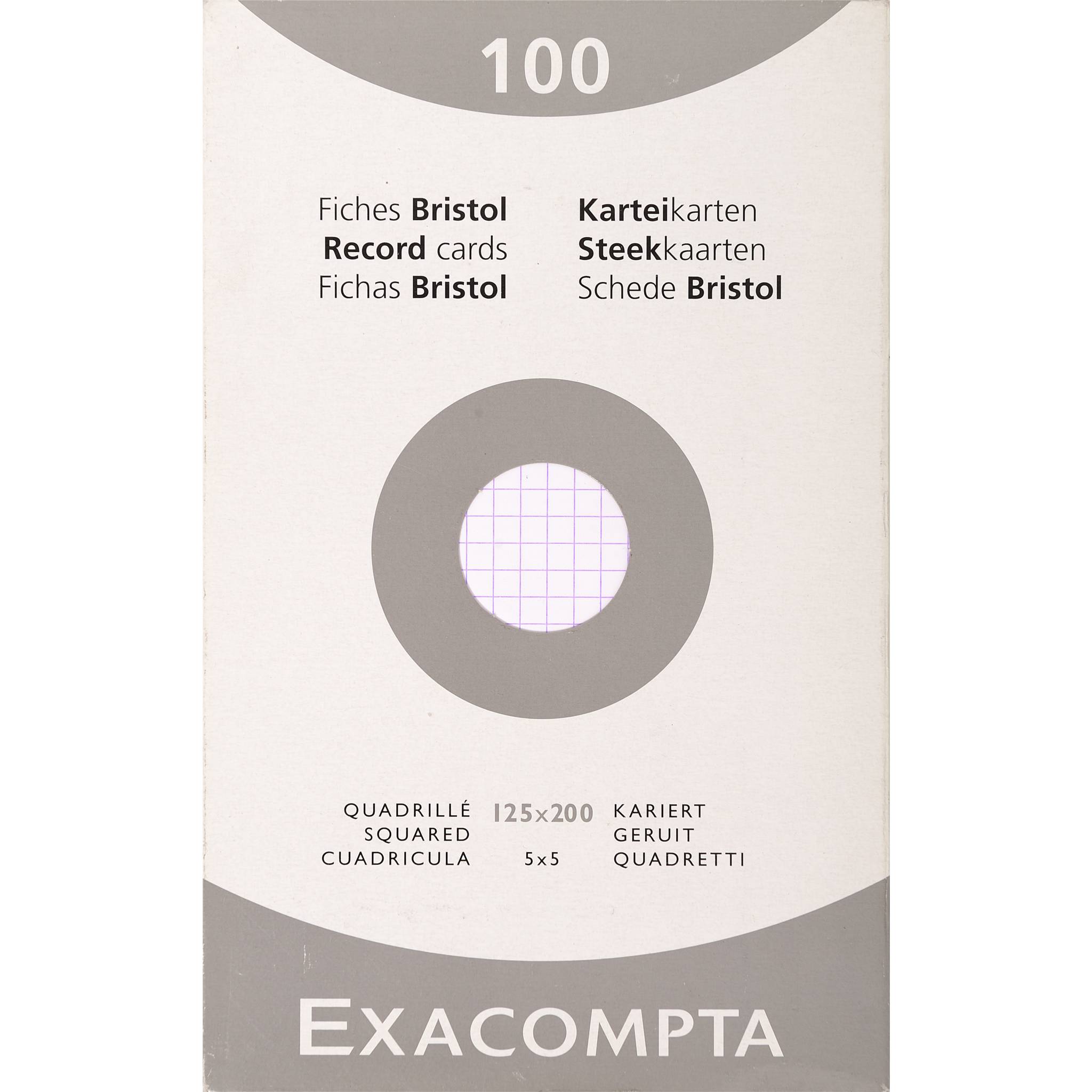 Exacompta 12x Karteikarten 125x200mm kariert Faltschachtel 100 Stück Weiß 13203E