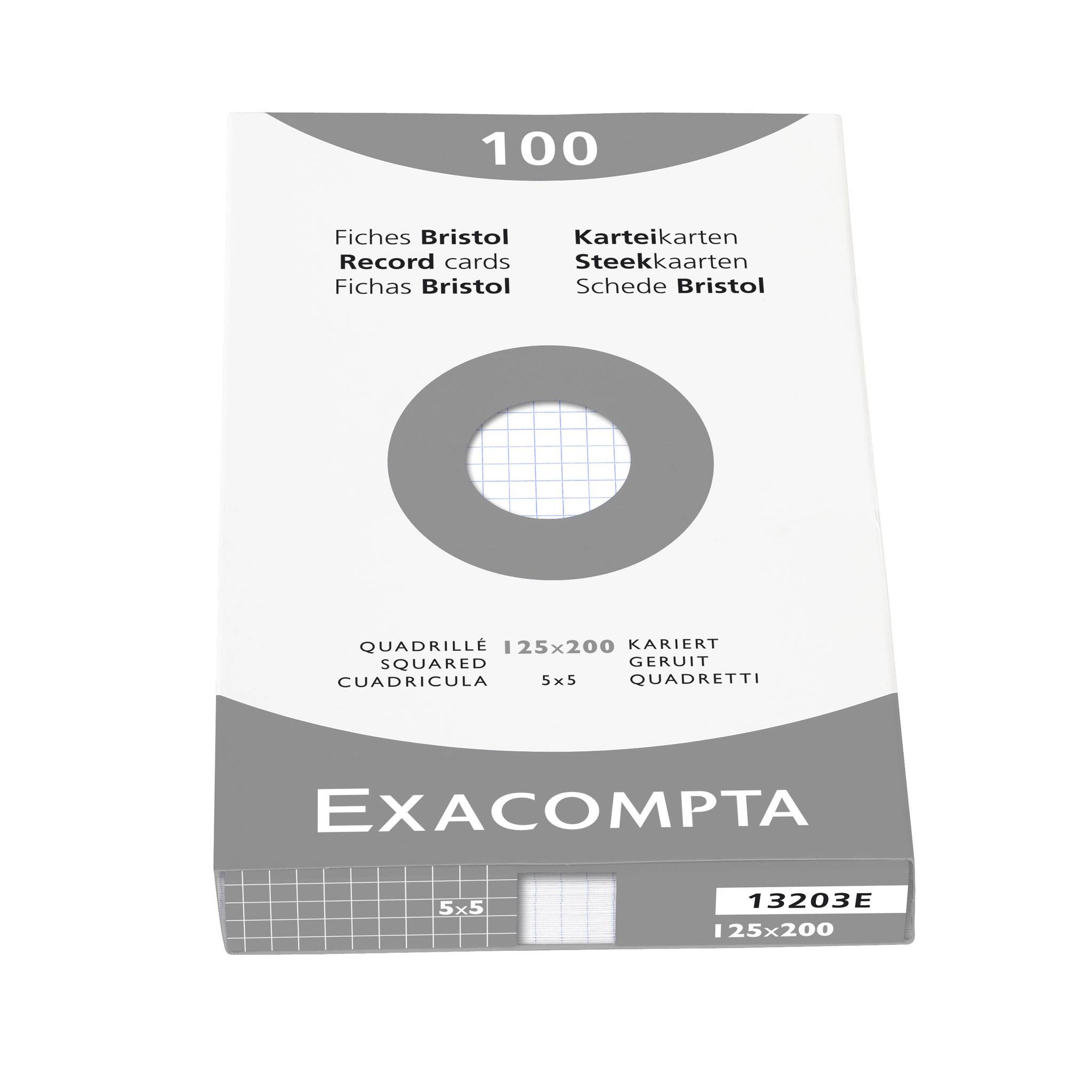 Exacompta 12x Karteikarten 125x200mm kariert Faltschachtel 100 Stück Weiß 13203E