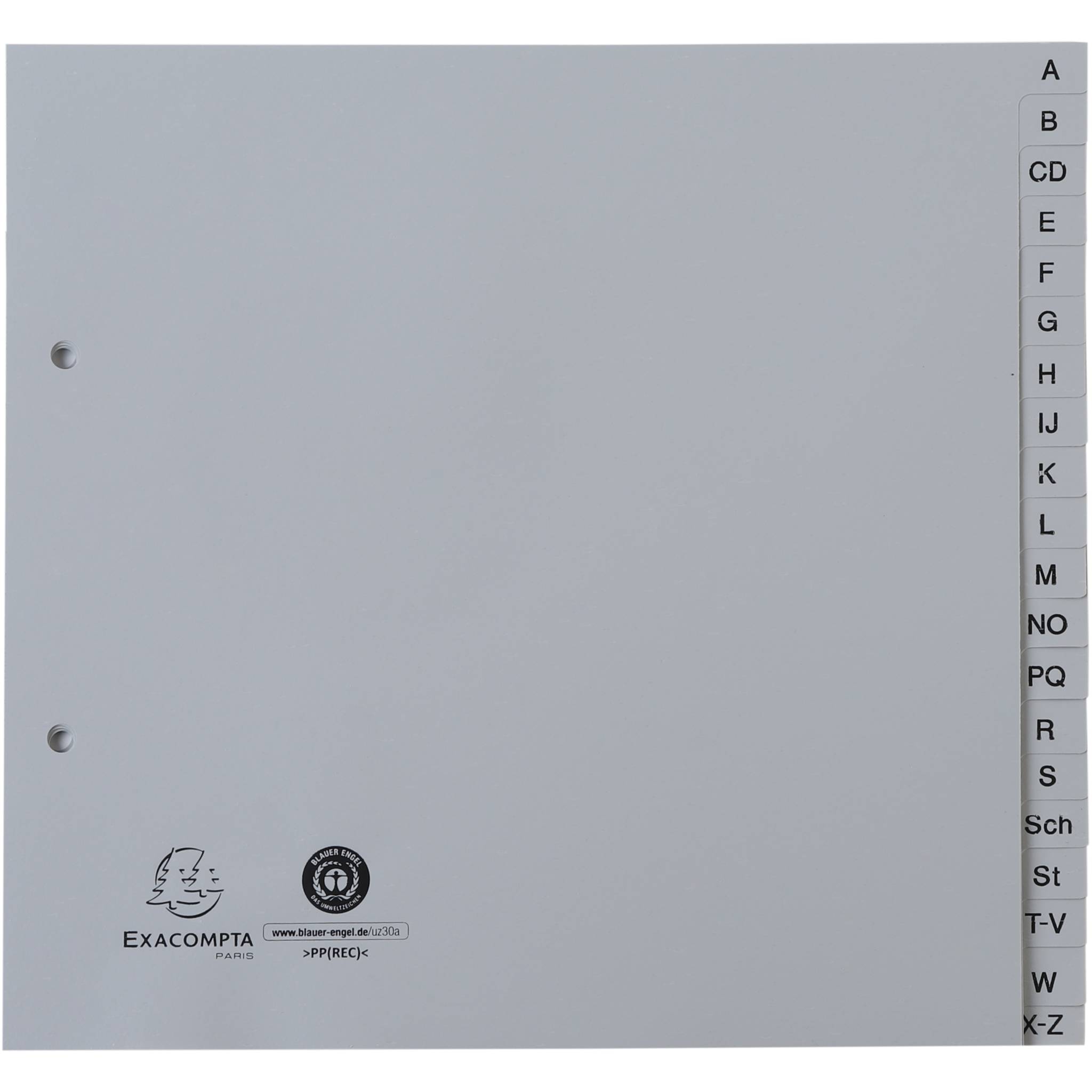 Exacompta 25x Register 2/3 RC-PP grau 120µ A-Z (inkl. Sch St) 20 Pos Grau 1723B