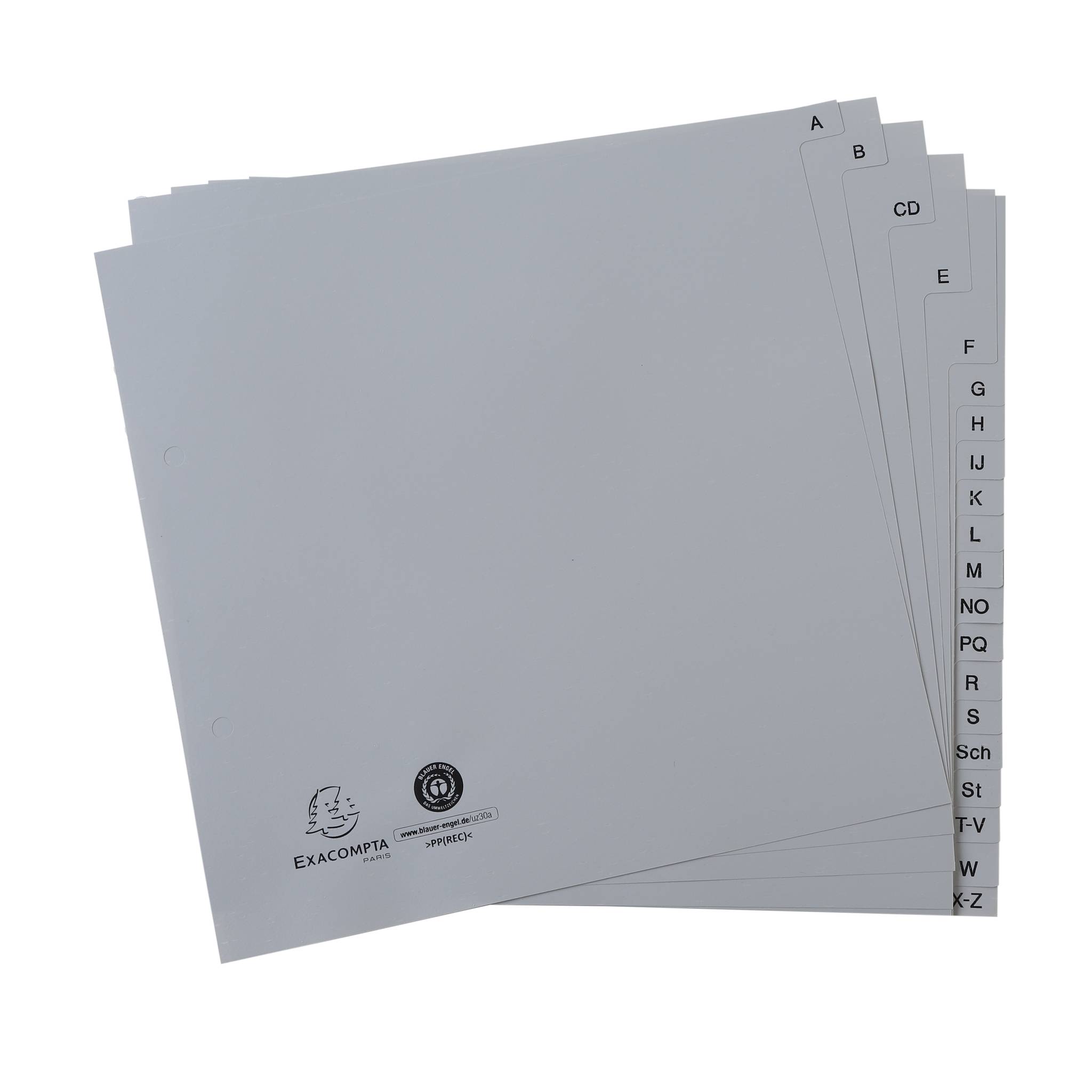 Exacompta 25x Register 2/3 RC-PP grau 120µ A-Z (inkl. Sch St) 20 Pos Grau 1723B