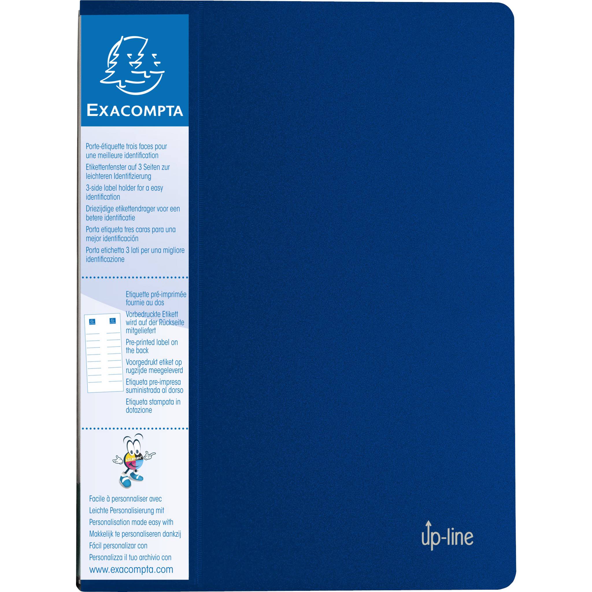 Exacompta 12x Sichtmappe Up Line PP Etikett 3 Seiten 40 Hüllen A4 Blau 88402E