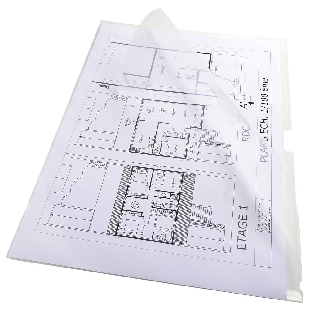 Exacompta 5x Pack 10 Aktensichthüllen PP 200µ A3 senkrecht Kristall 325005E