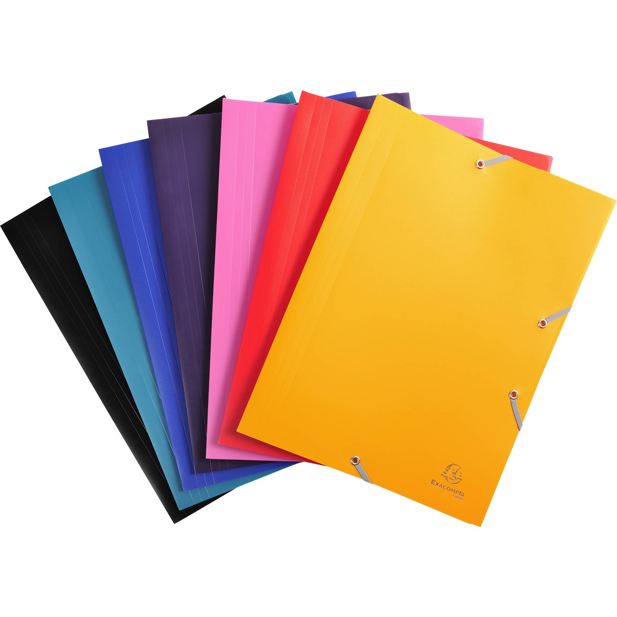 Exacompta 60x Sammelmappe PP 400µ +Gummizug 3 Klappen A4 sortiert 55900E