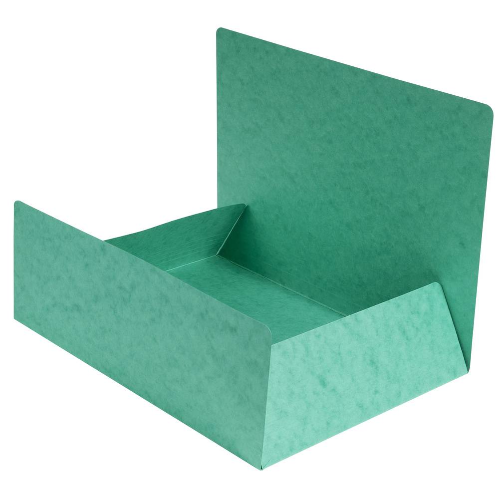 Exacompta 25x Aktenmappe +3 Klappen ohne Gummizug, Karton, A4, Grün, 56415E