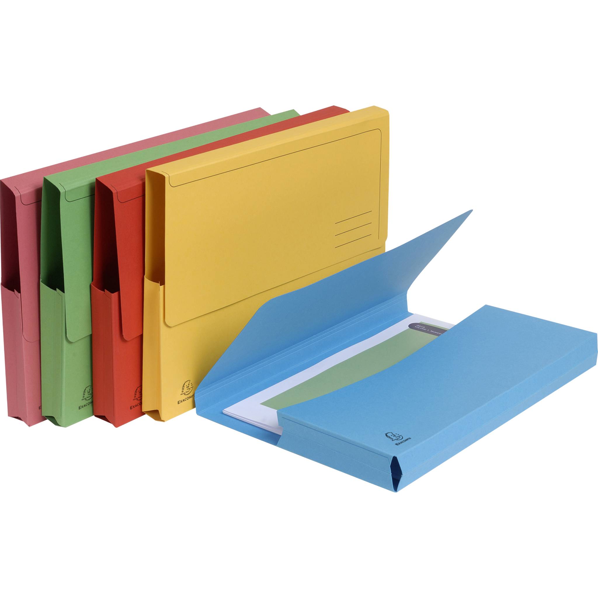 Exacompta 10x Pack 5 Aktenmappe, Verschlußkappe, RC Kart., A4, sortiert, 46971E