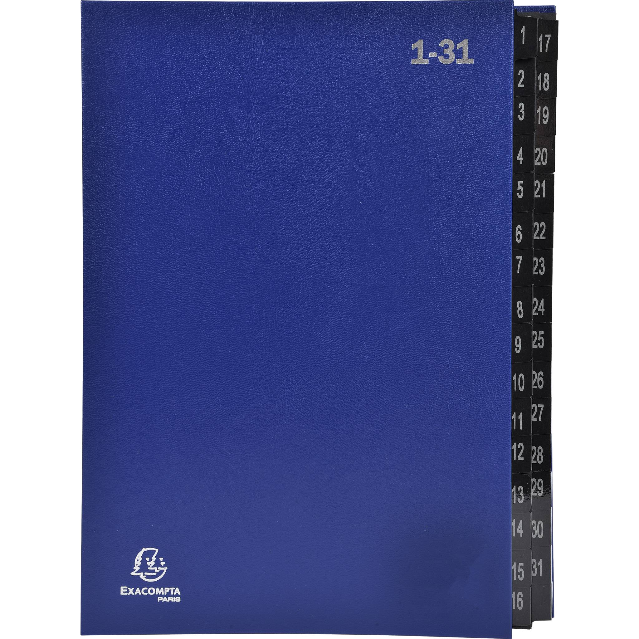 Exacompta 6x Pultordner Ordnungsmappe 32 Fächern RC-Karton 1-31 A4 Blau 57042E