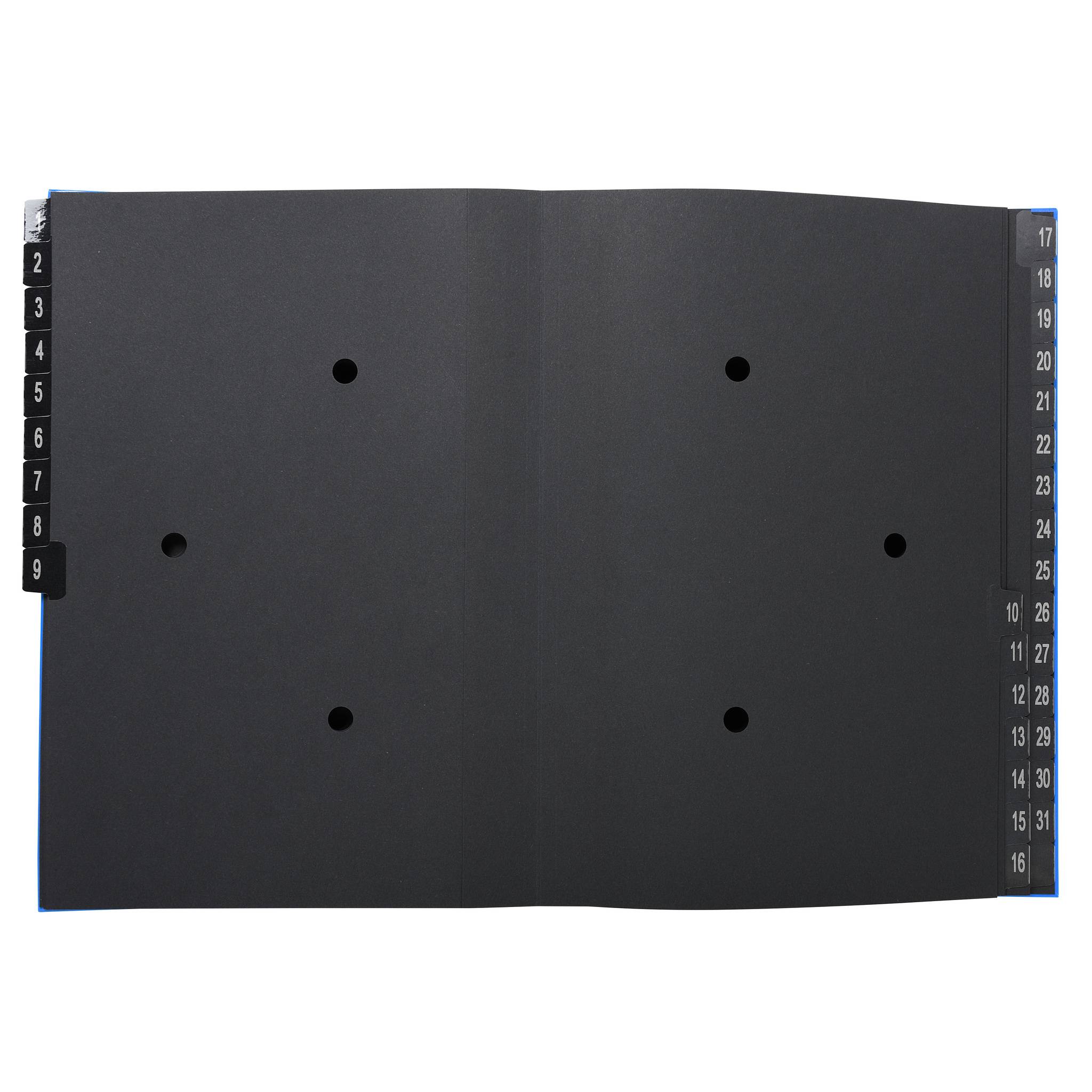 Exacompta 6x Pultordner Ordnungsmappe 32 Fächern RC-Karton 1-31 A4 Blau 57042E