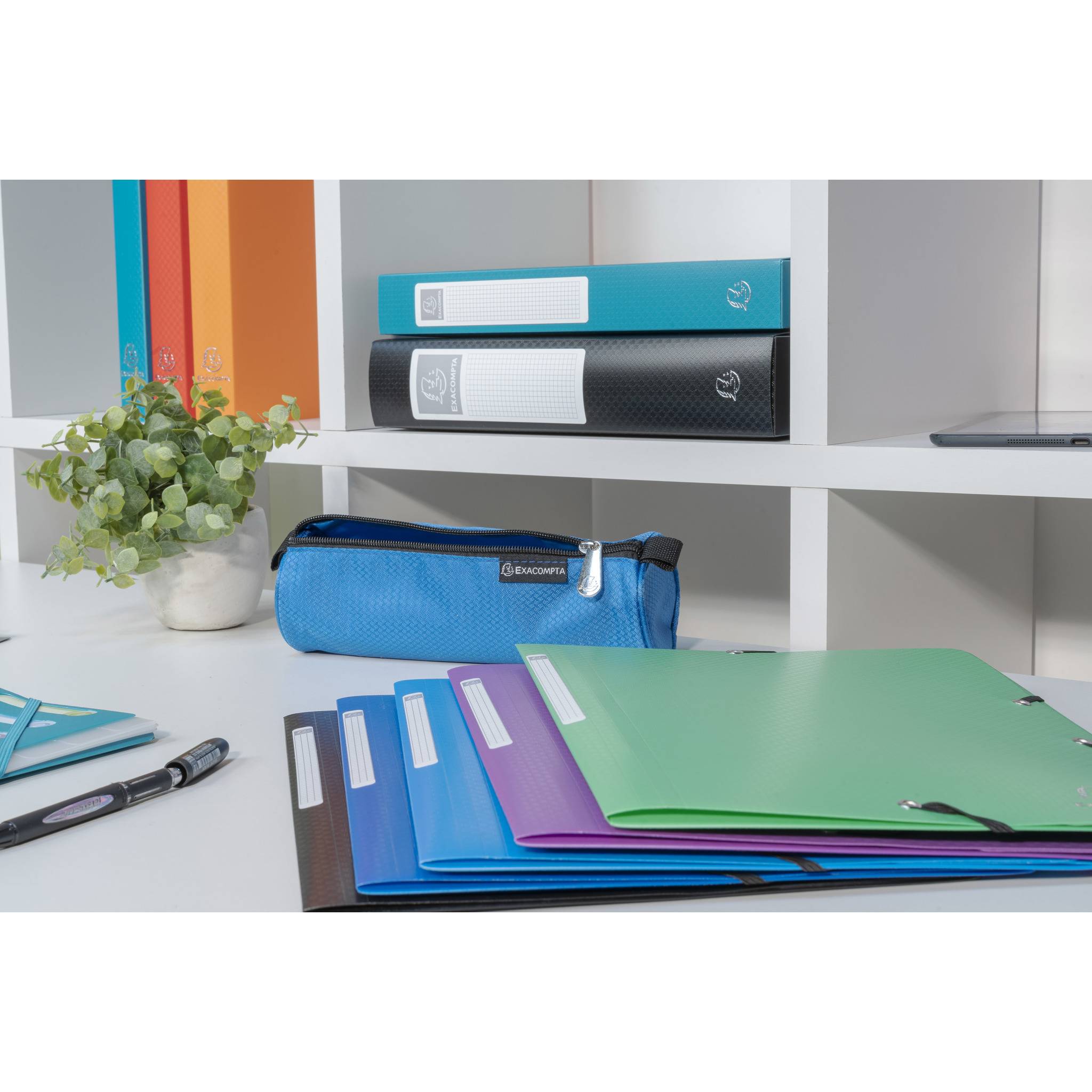Exacompta 50x Sammelmappe +3 Klappen Gummizug PP 500µ A4 Dunkelblau 55812E