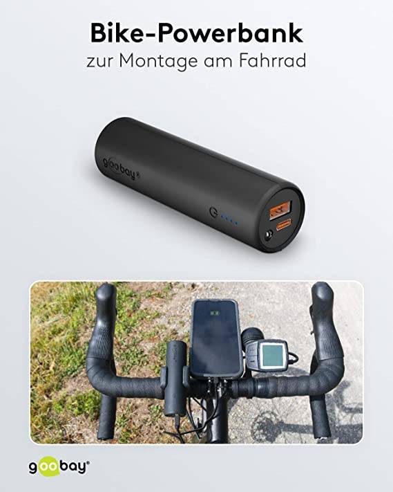 Goobay Powerbank 5000 mAh Li-Ion Schwarz Statusanzeige, LED Taschenlampe