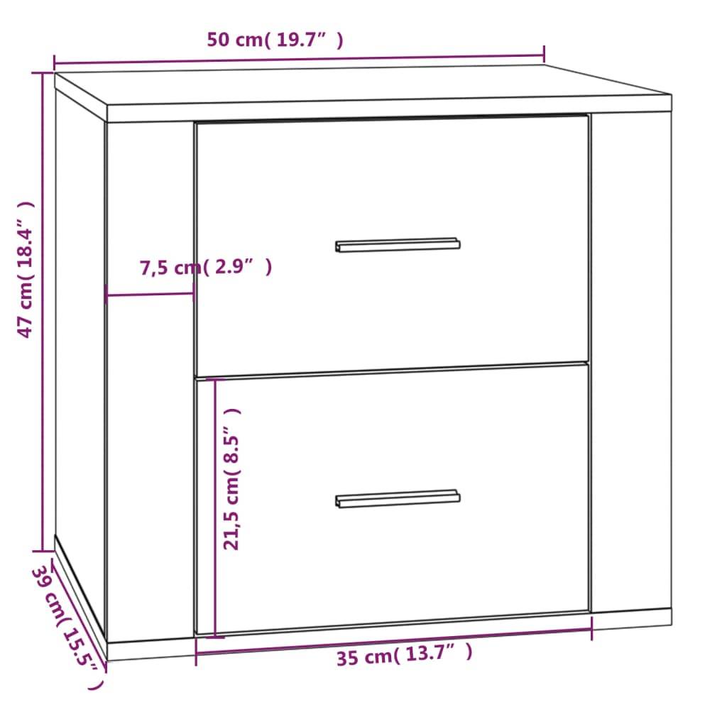 vidaXL Nachttisch Braun Eichen-Optik 50x39x47 cm