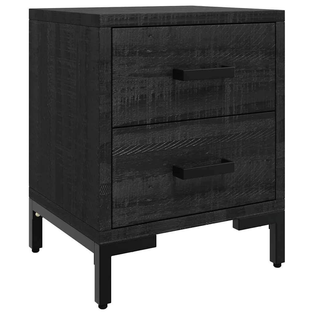 vidaXL Nachttisch Schwarz 36x30x45 cm Massivholz Kiefer