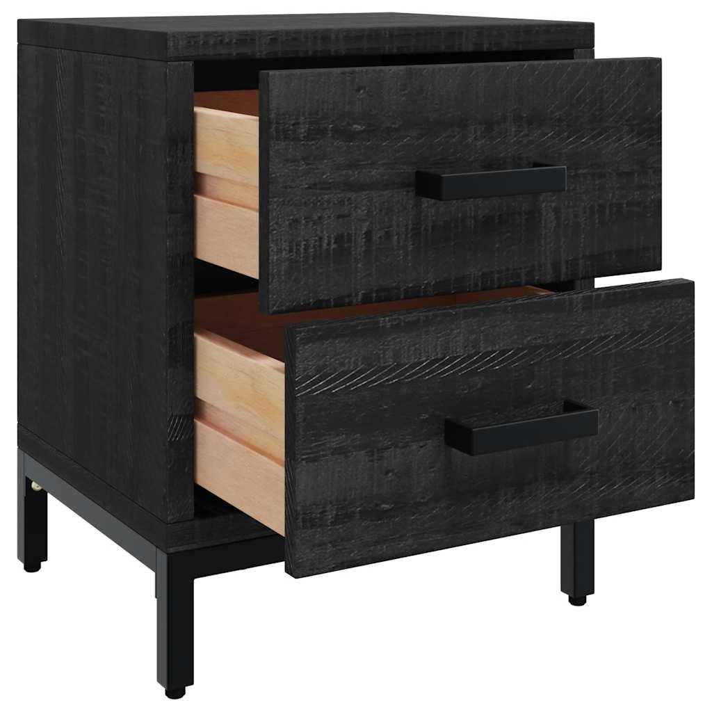 vidaXL Nachttisch Schwarz 36x30x45 cm Massivholz Kiefer