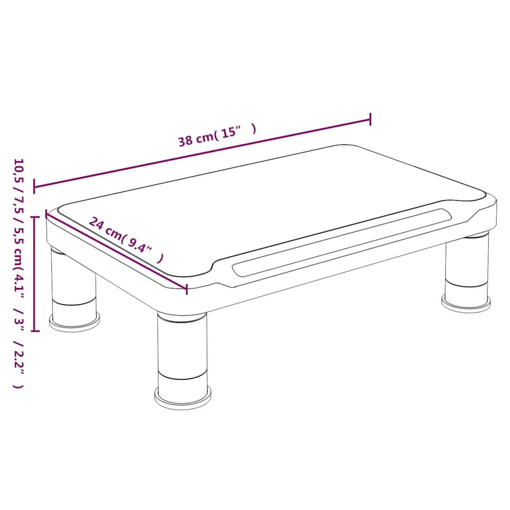 vidaXL Monitorständer Schwarz 38x24x10,5 cm