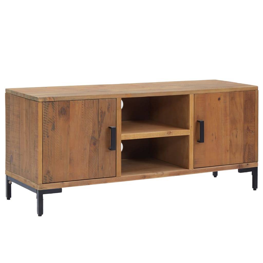 vidaXL TV-Schrank Braun 110x35x48 cm Massivholz Kiefer