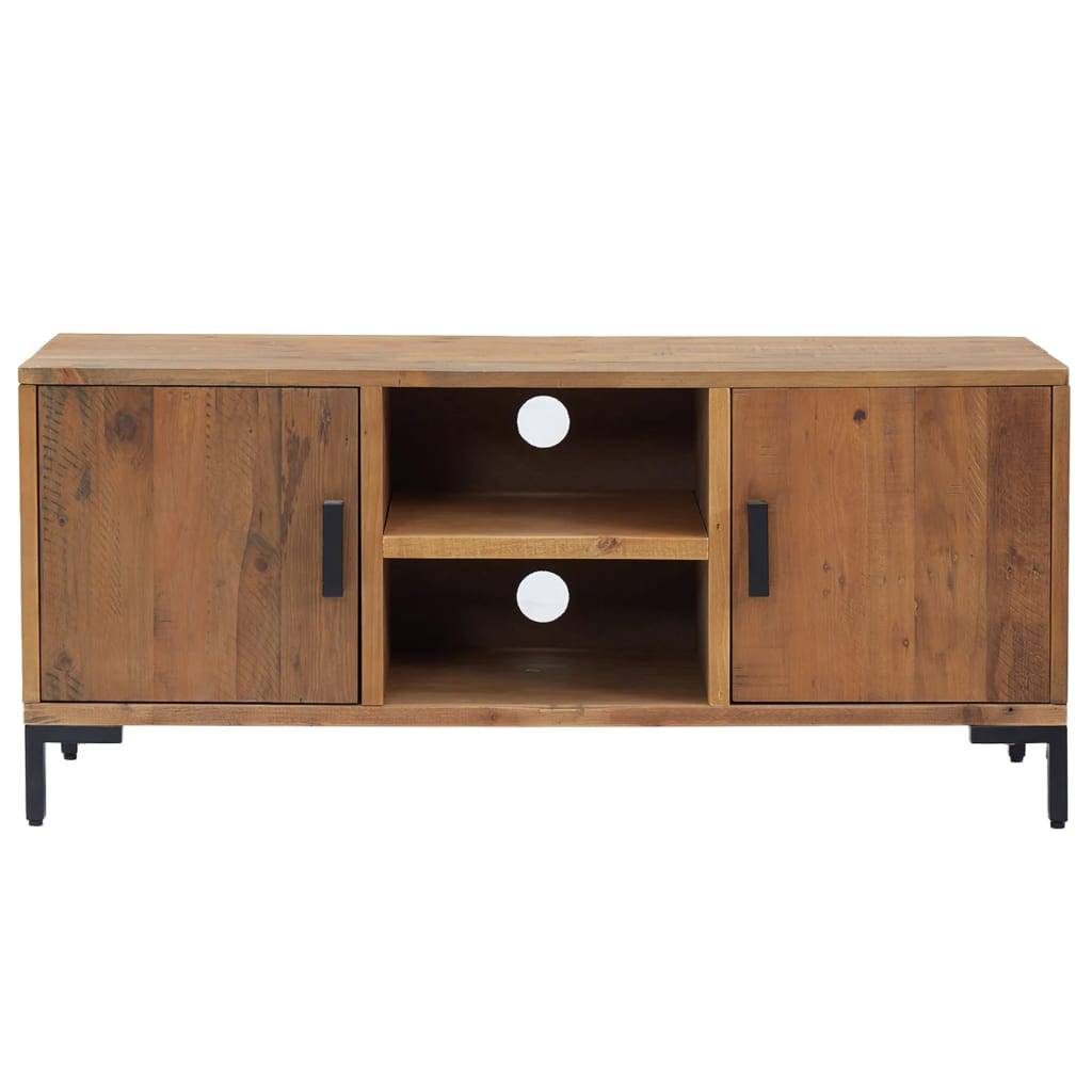 vidaXL TV-Schrank Braun 110x35x48 cm Massivholz Kiefer