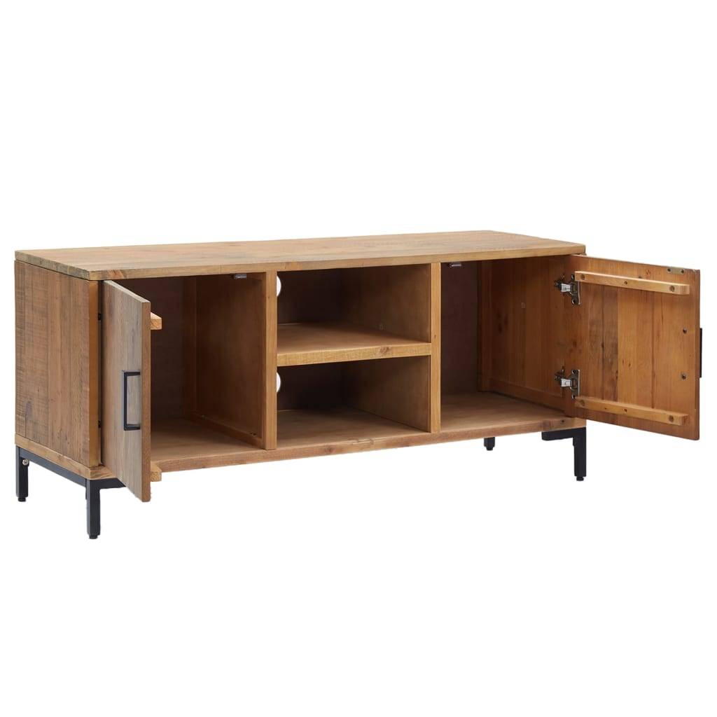 vidaXL TV-Schrank Braun 110x35x48 cm Massivholz Kiefer