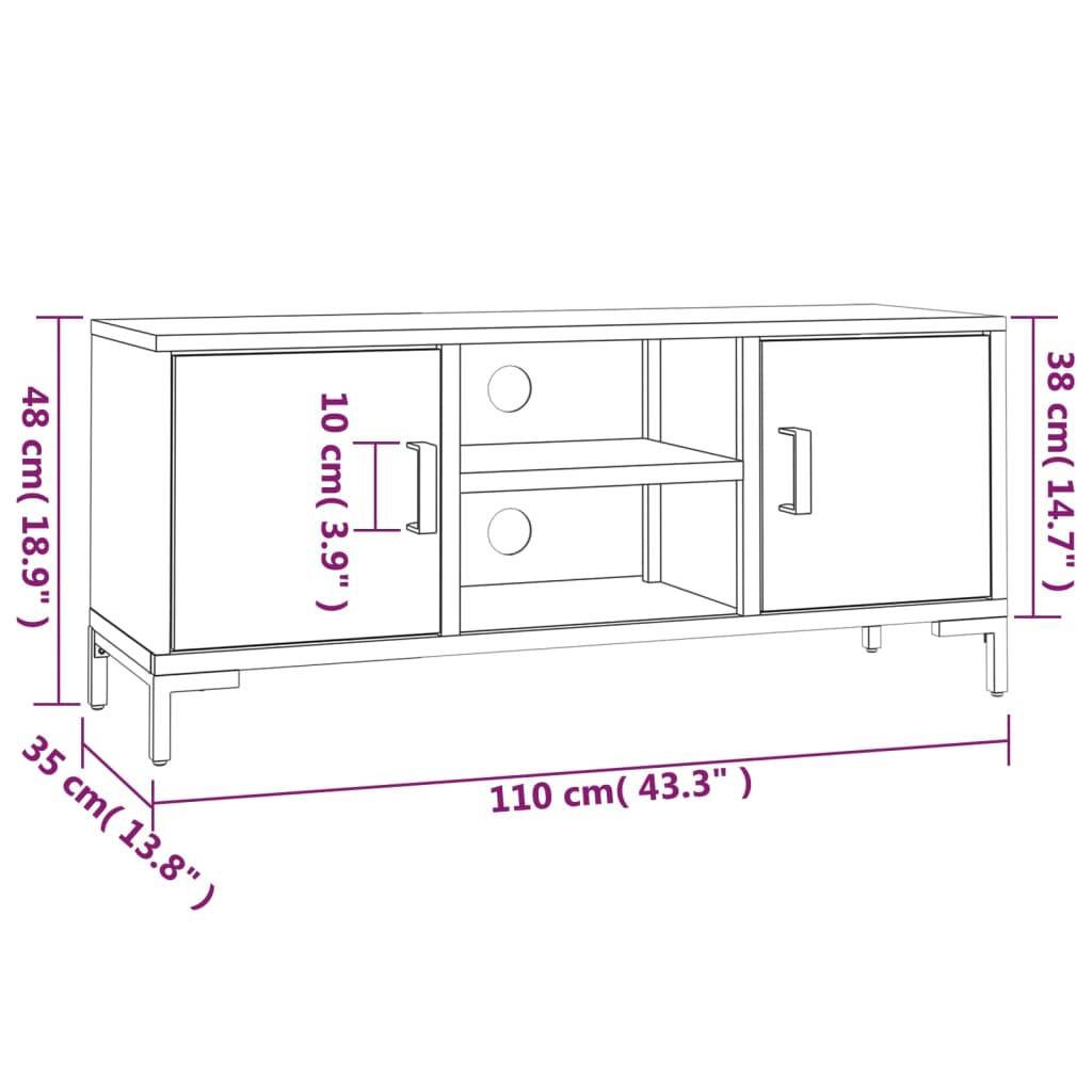 vidaXL TV-Schrank Braun 110x35x48 cm Massivholz Kiefer